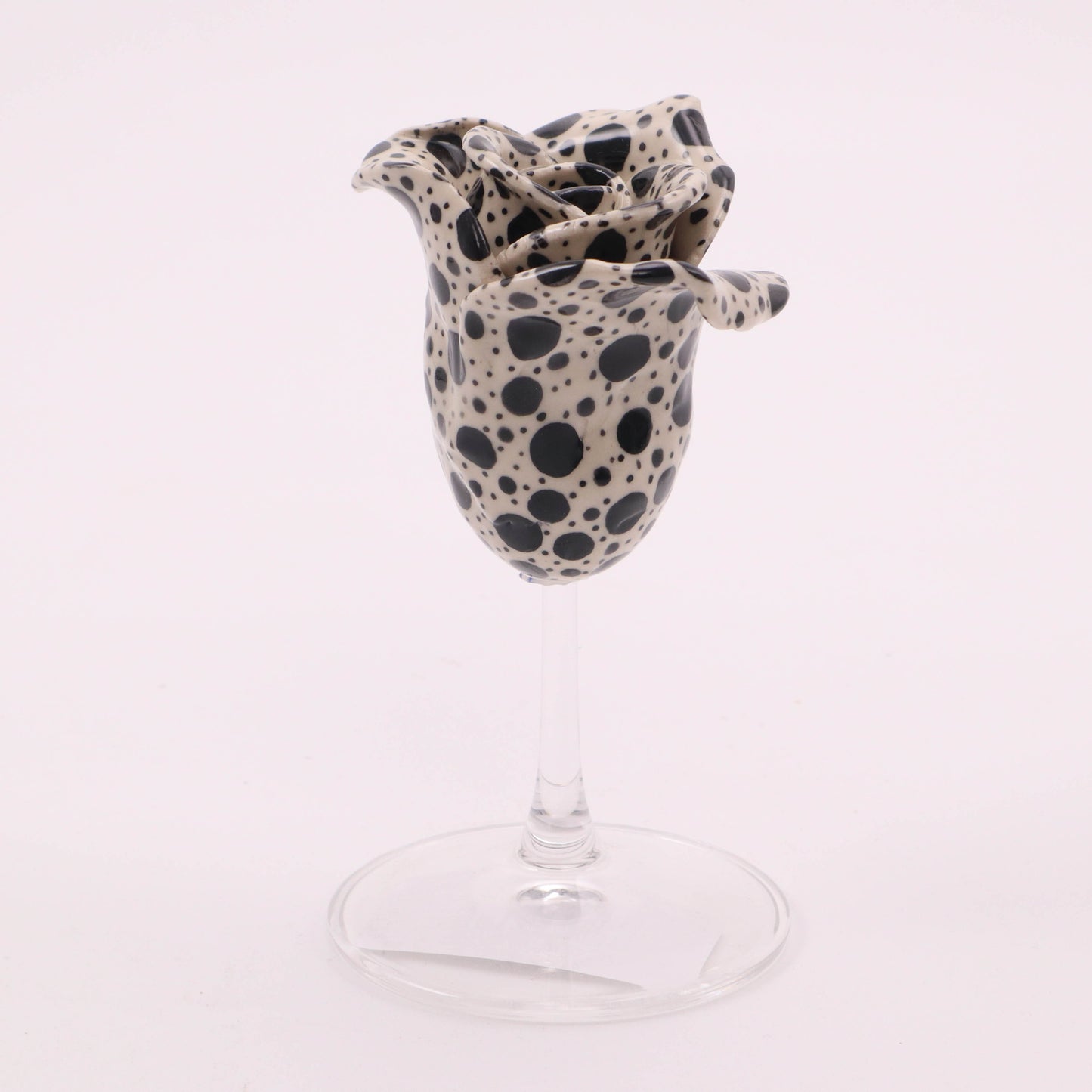 Rose Figurine on Stand. Pattern: Dalmation
