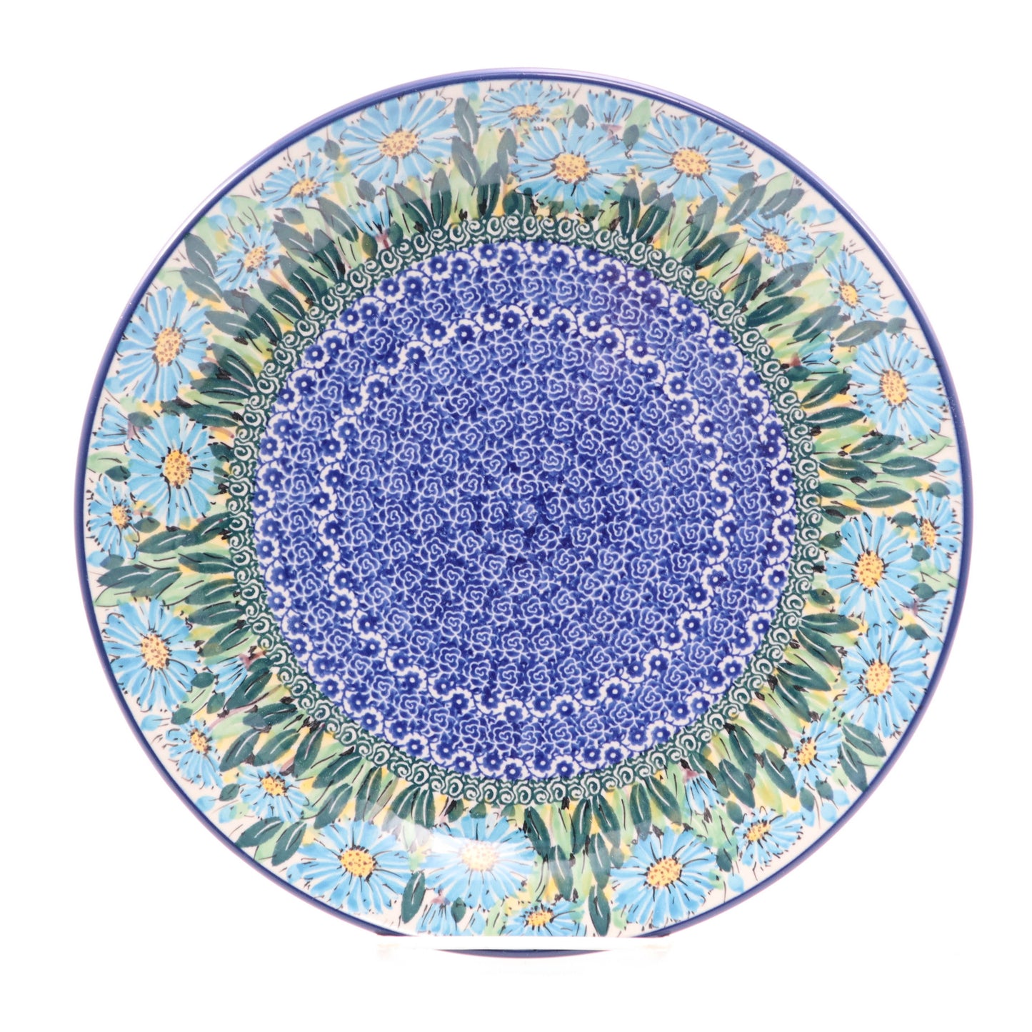 10.5" Round Plate. Pattern: Blue Aster