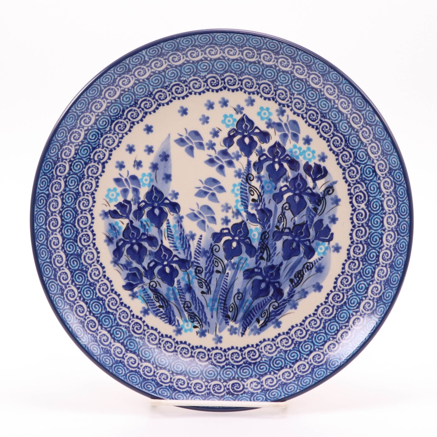 10" Round Plate. Pattern: Cobalt Iris