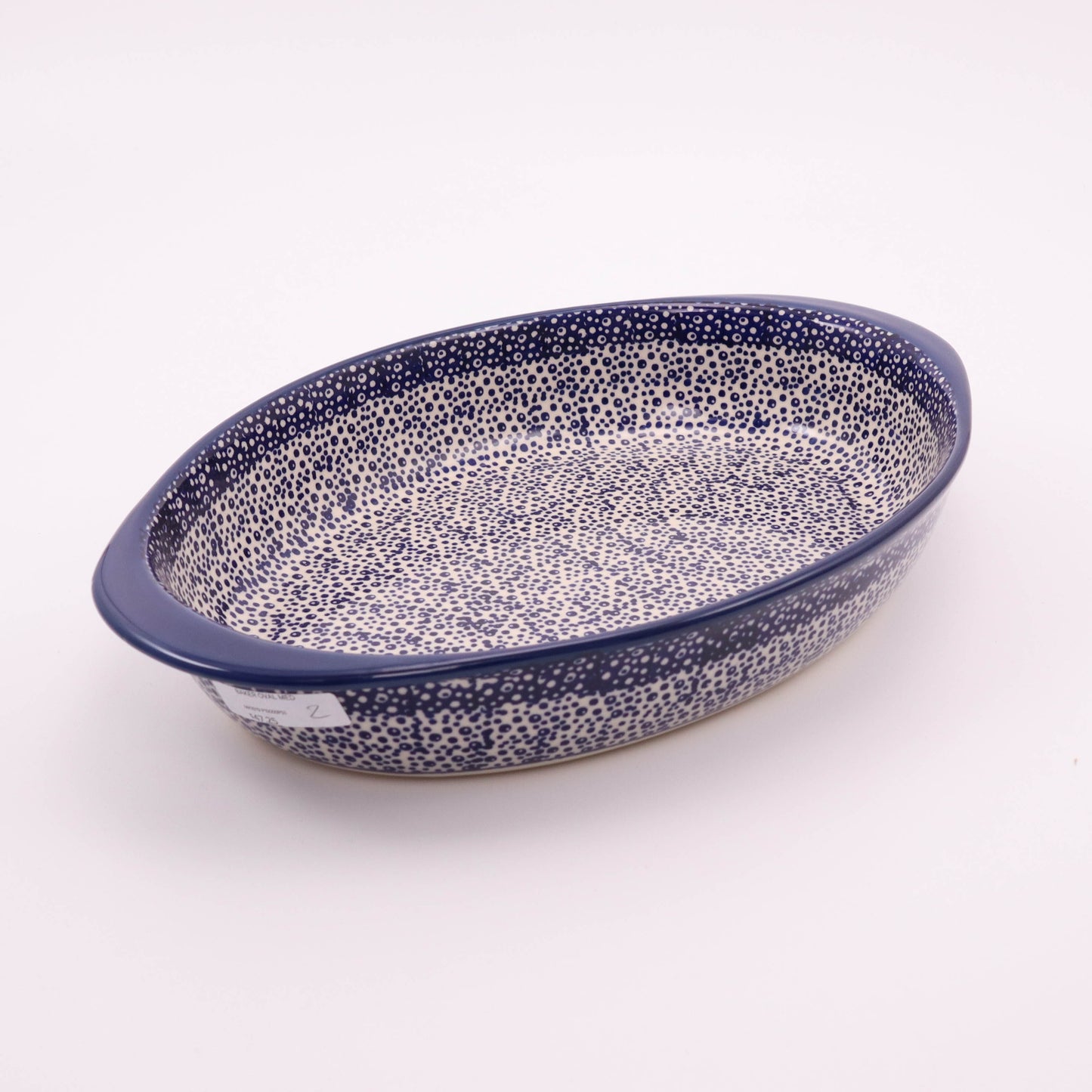 13"x9" Medium Oval Baker. Pattern: Dots