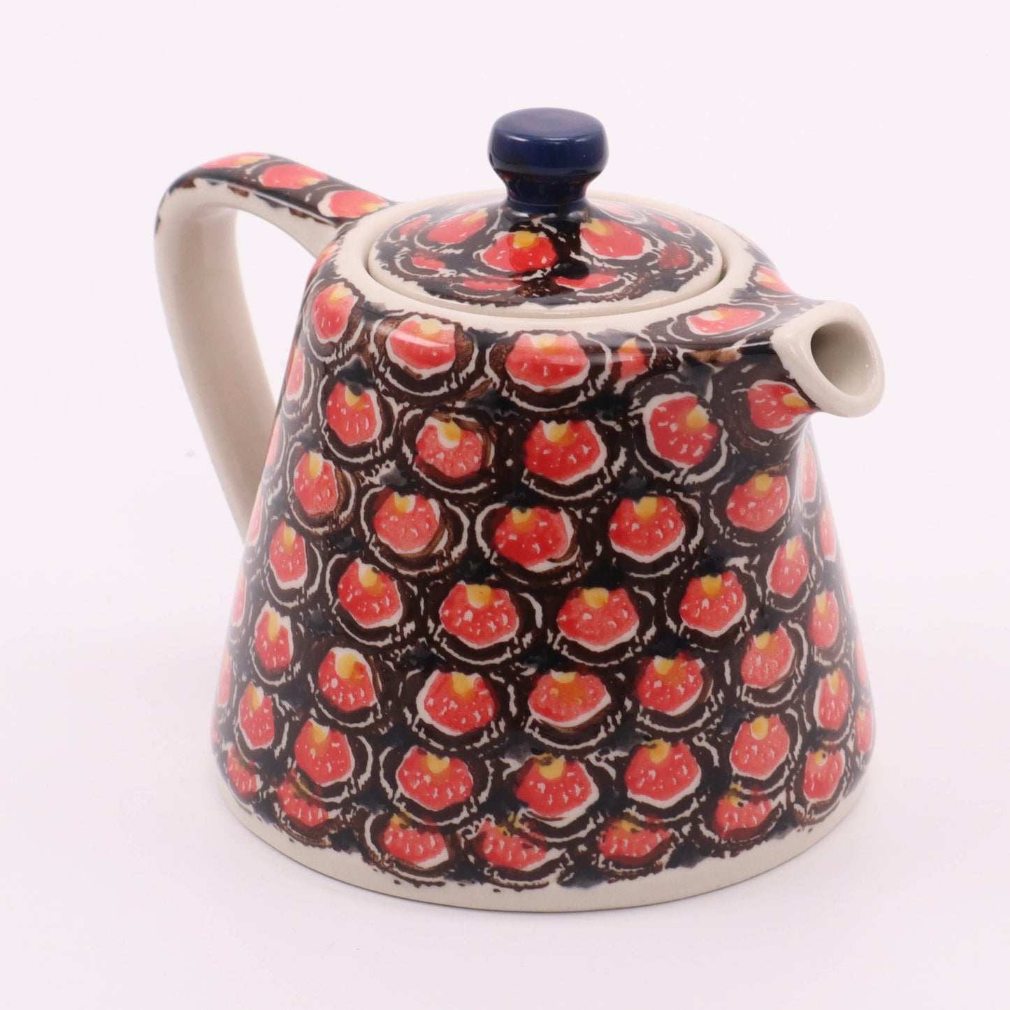 8oz Modern Teapot. Pattern: Merlot