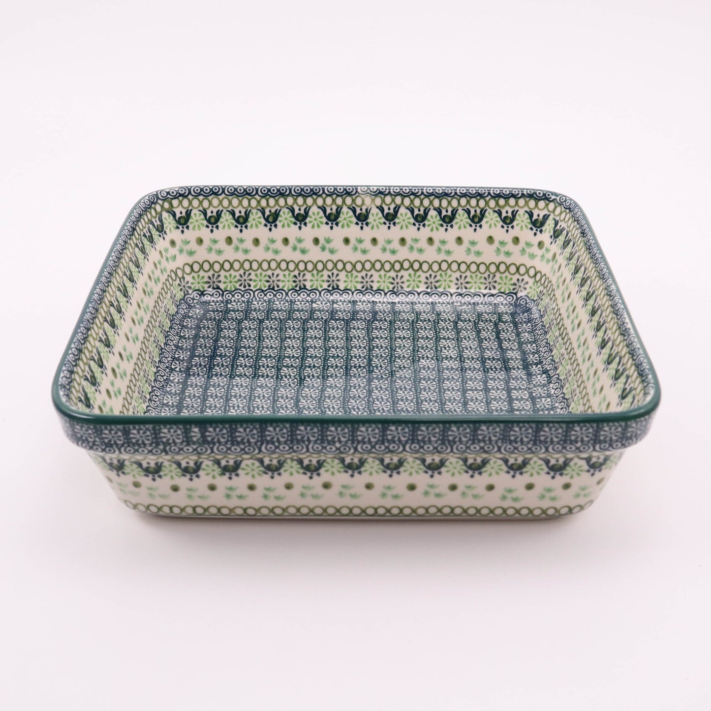 10.5" Square Baker. Pattern: Mint Julep