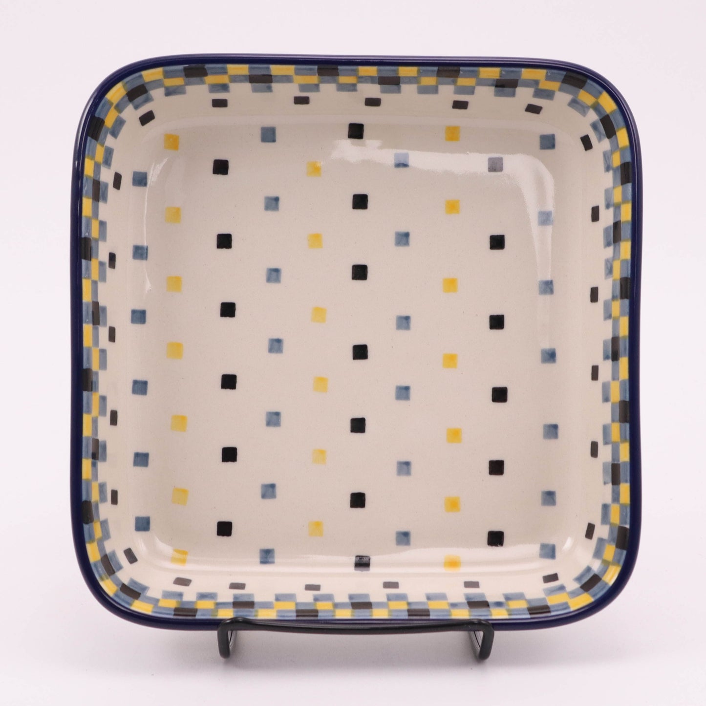 8"x8" Square Shallow Baker. Pattern: Celebration