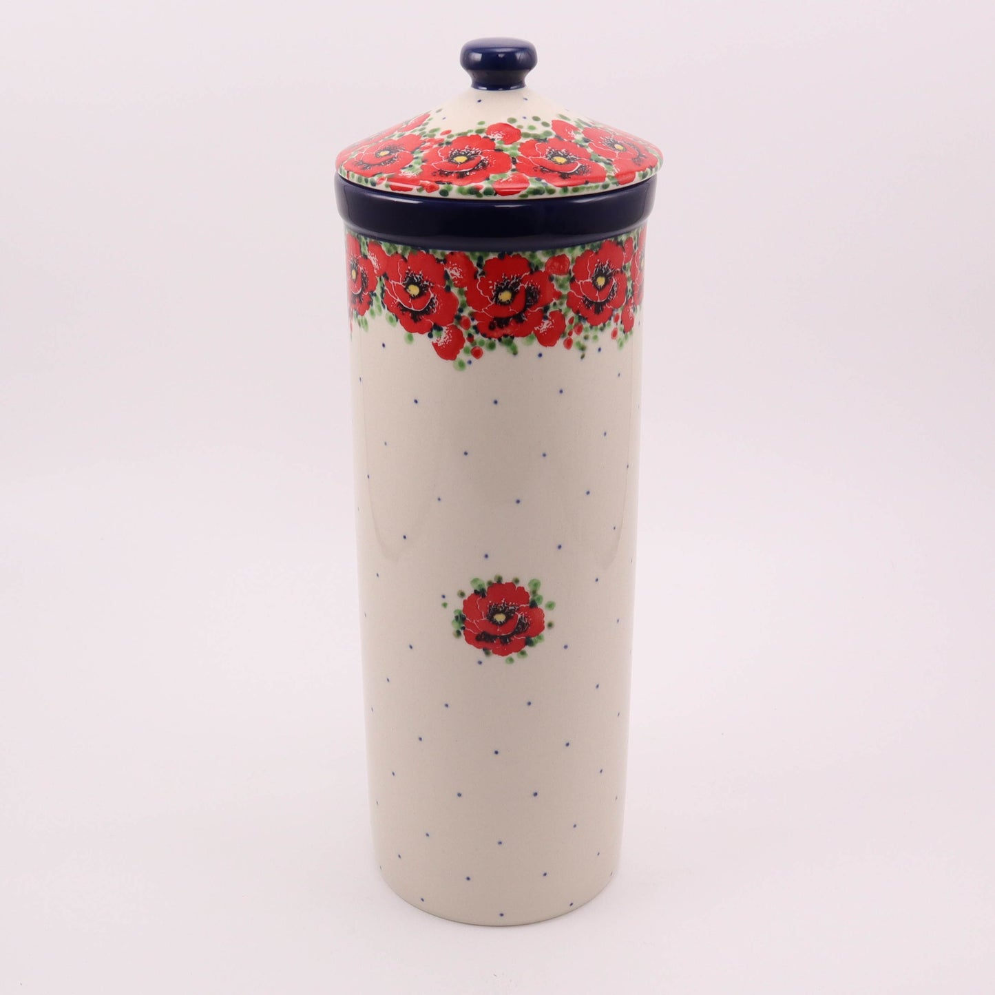 14" Spaghetti Container with Lid. Pattern: Surroundings Inspiration
