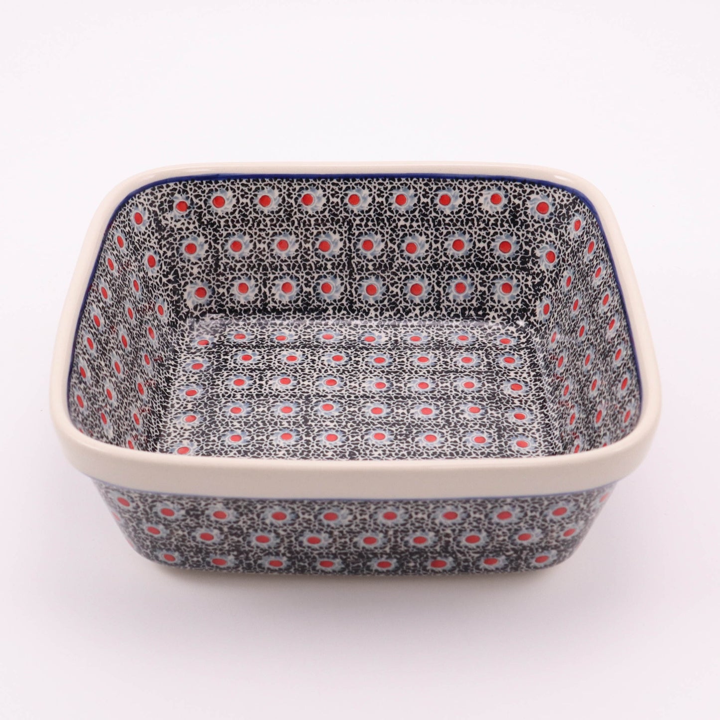 7.5" Square Baker. Pattern: Moonlight Posies