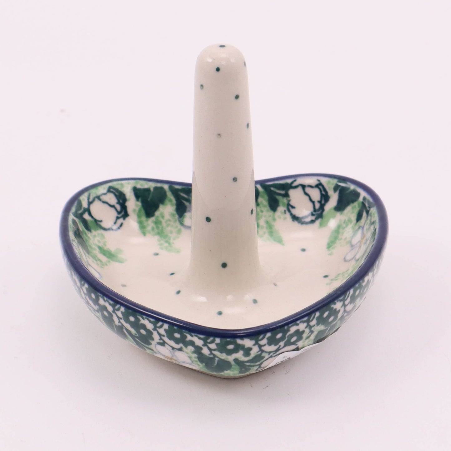 3"x3" Heart Shaped Ring Holder. Pattern: Irish Spring