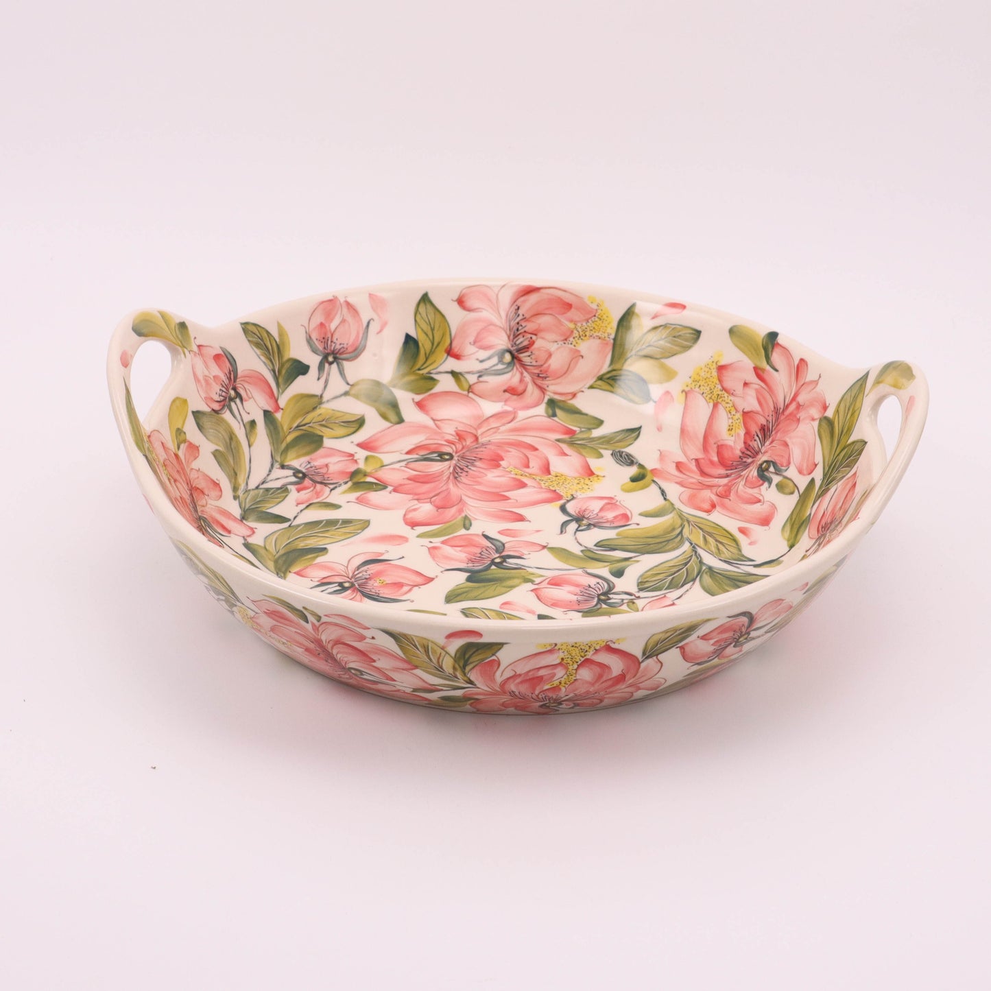 13" Round Bowl with Handles. Pattern: A47