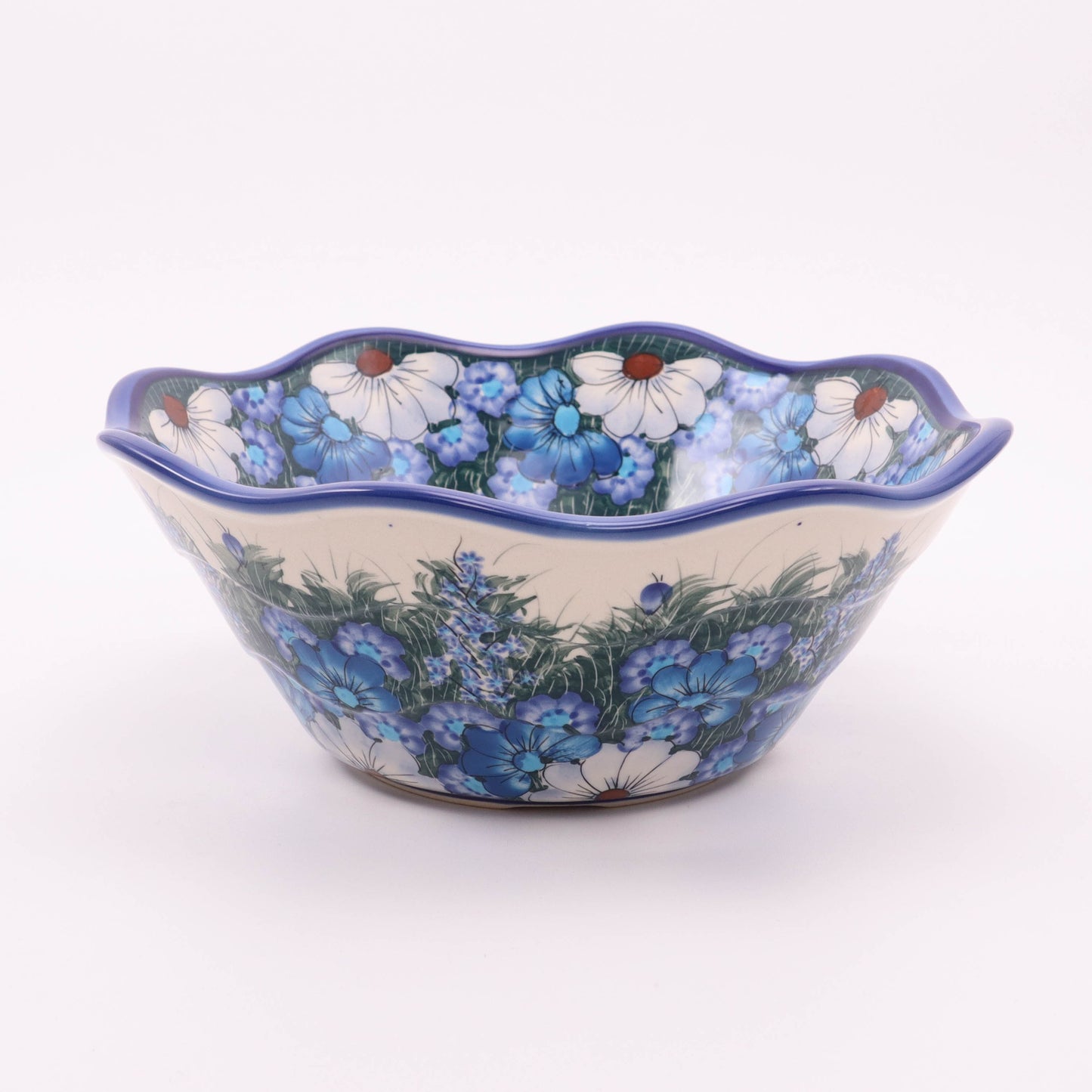11.5"x4.5" XL Viki Bowl. Pattern: Cool Blues