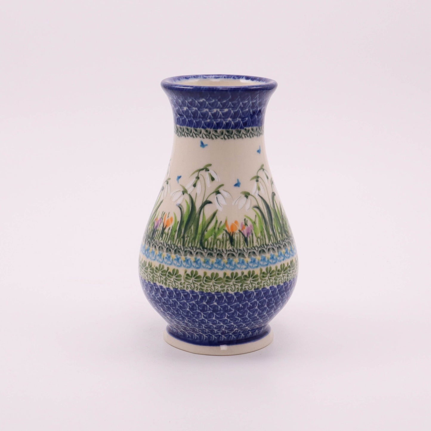 4"x7" Vase. Pattern: Snow Drops
