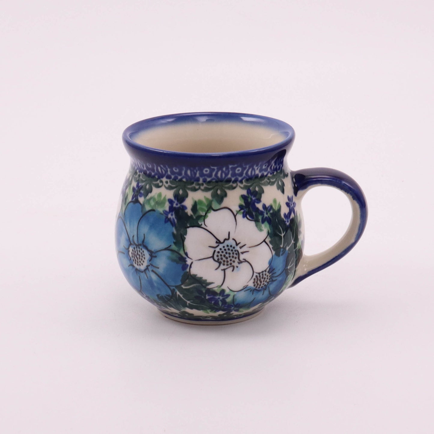 12oz Belly Mug. Pattern: Flower Chain