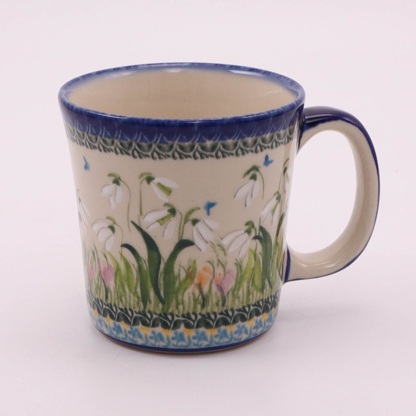 12oz Straight Mug. Pattern: Snow Drops