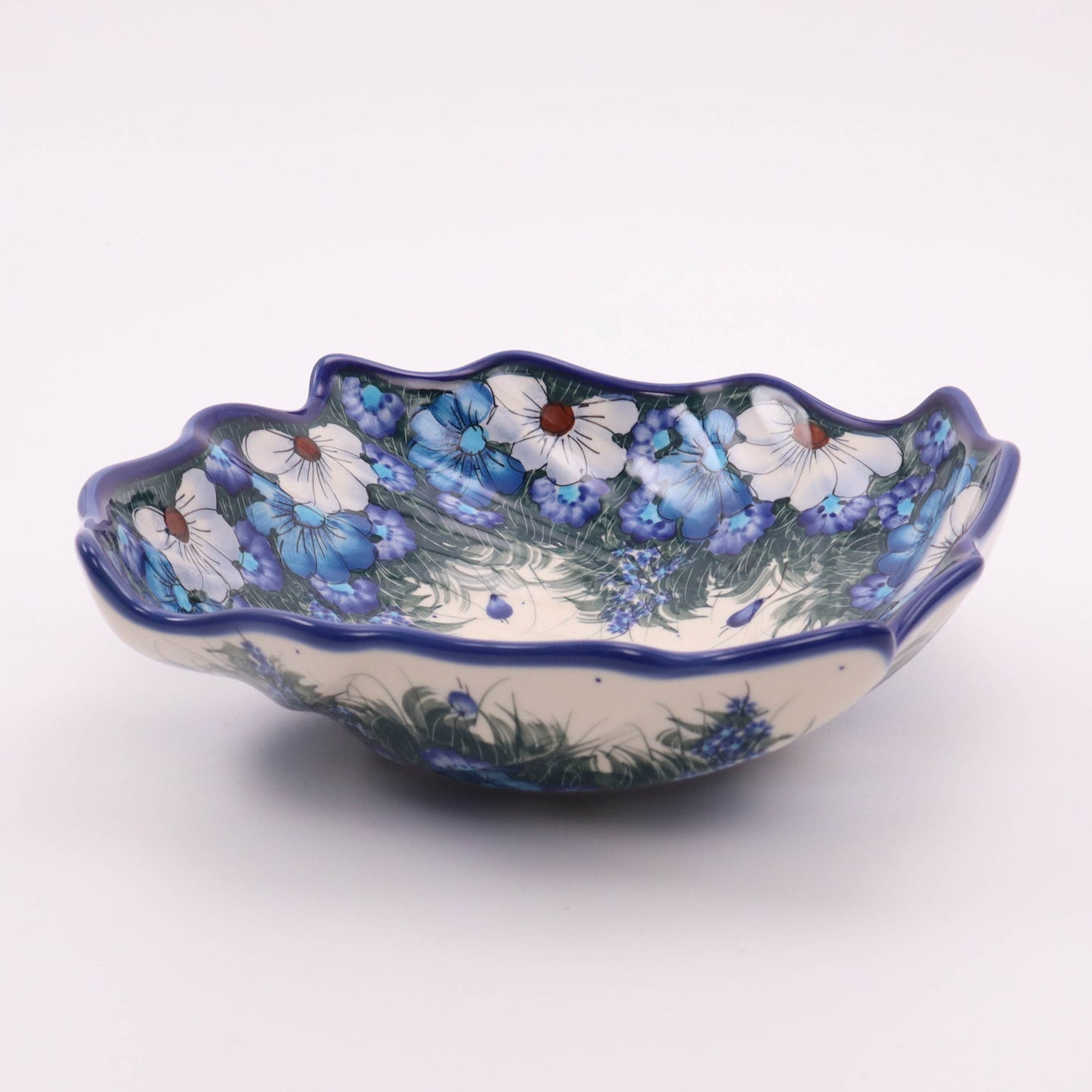 10" Swirled Bowl. Pattern: Cool Blues
