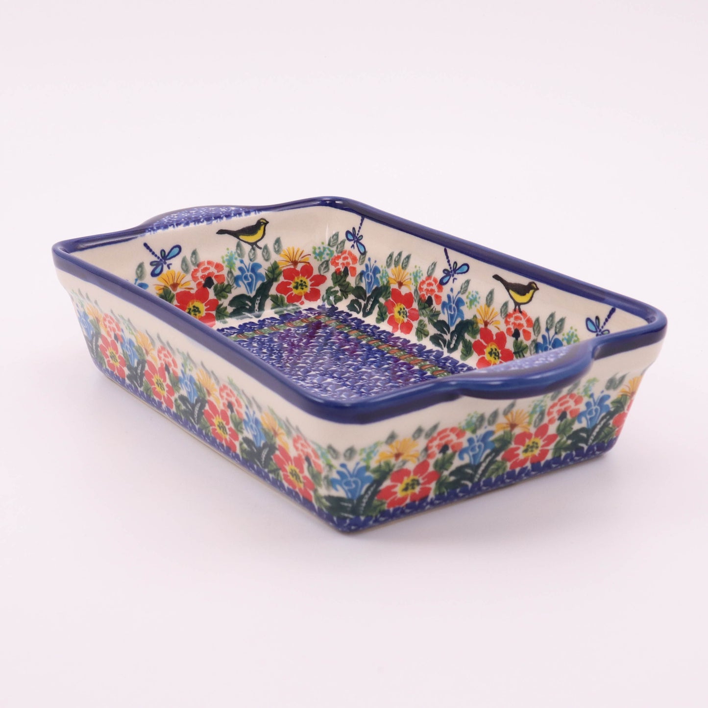 11.5"x7" Rectangular Baker. Pattern: Bird's Paradise