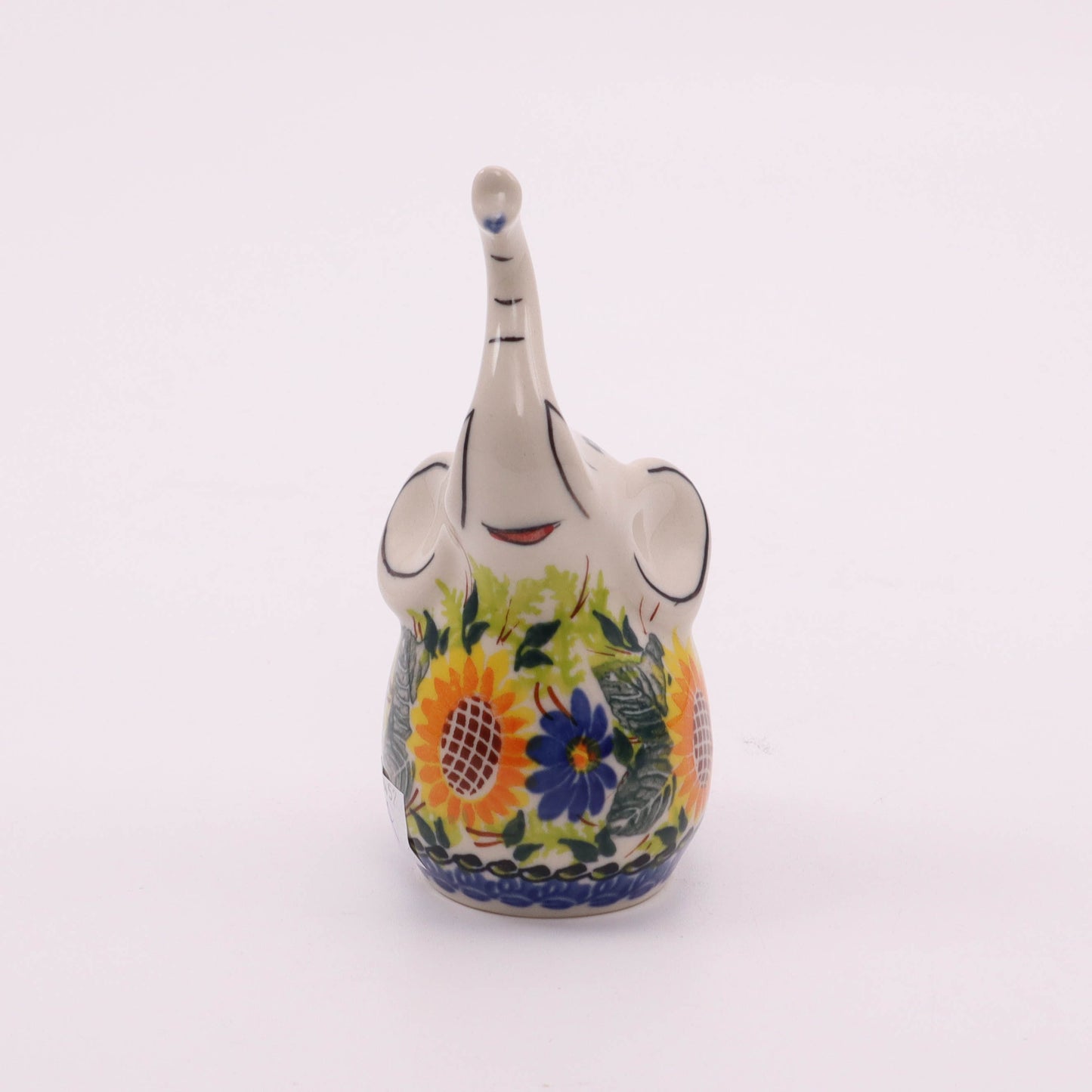 2.5"x5" Elephant Figurine Ring Holder. Pattern: Sunflower Happiness