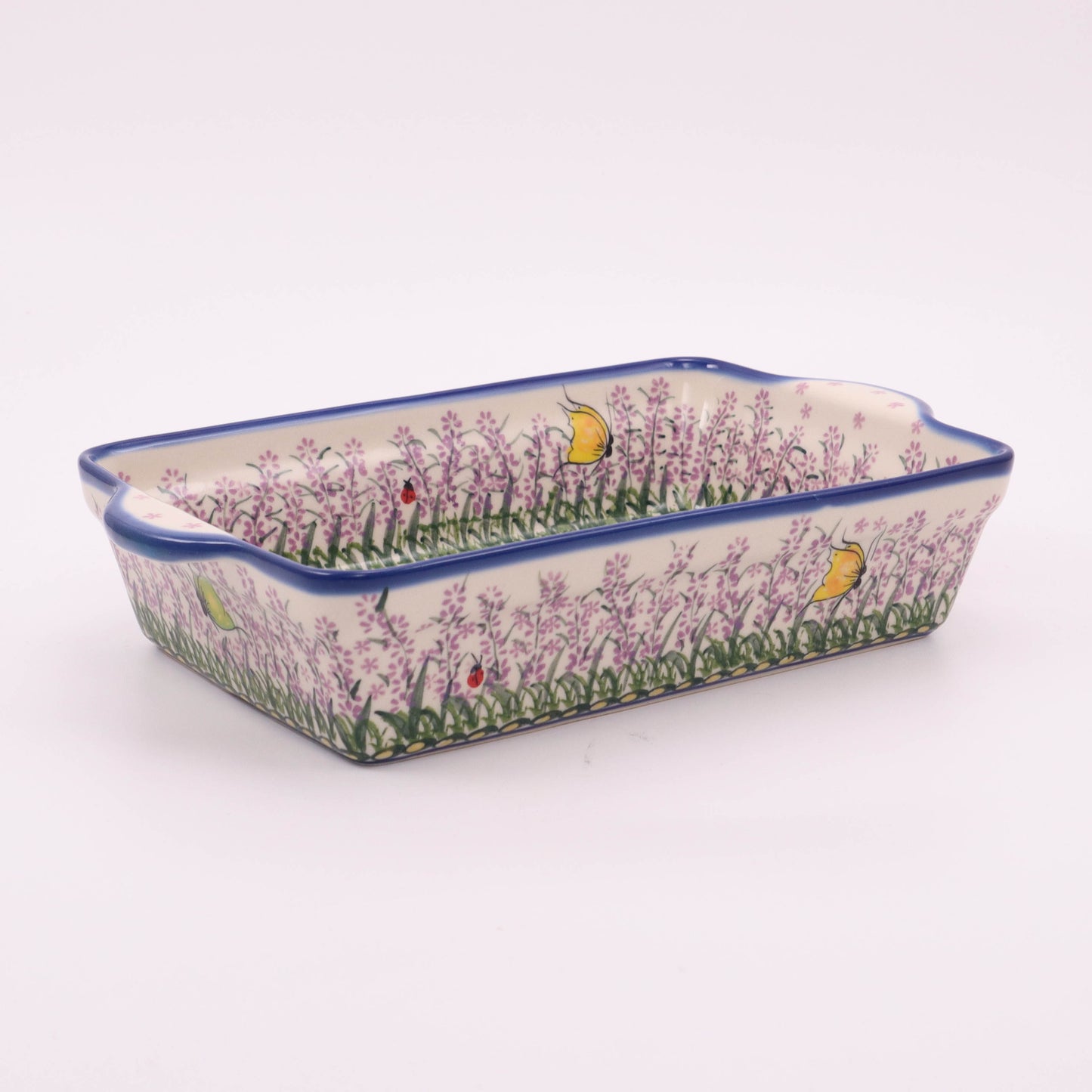 11.5"x7" Rectangular Baker. Pattern: Lavender Fields