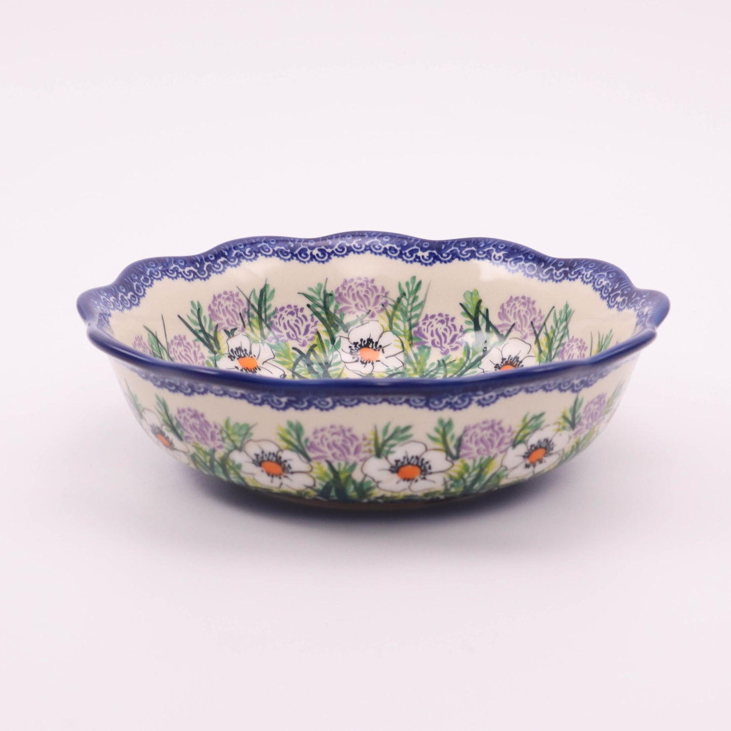 9"x2.5" Medium Kora Bowl. Pattern: Clover Fields