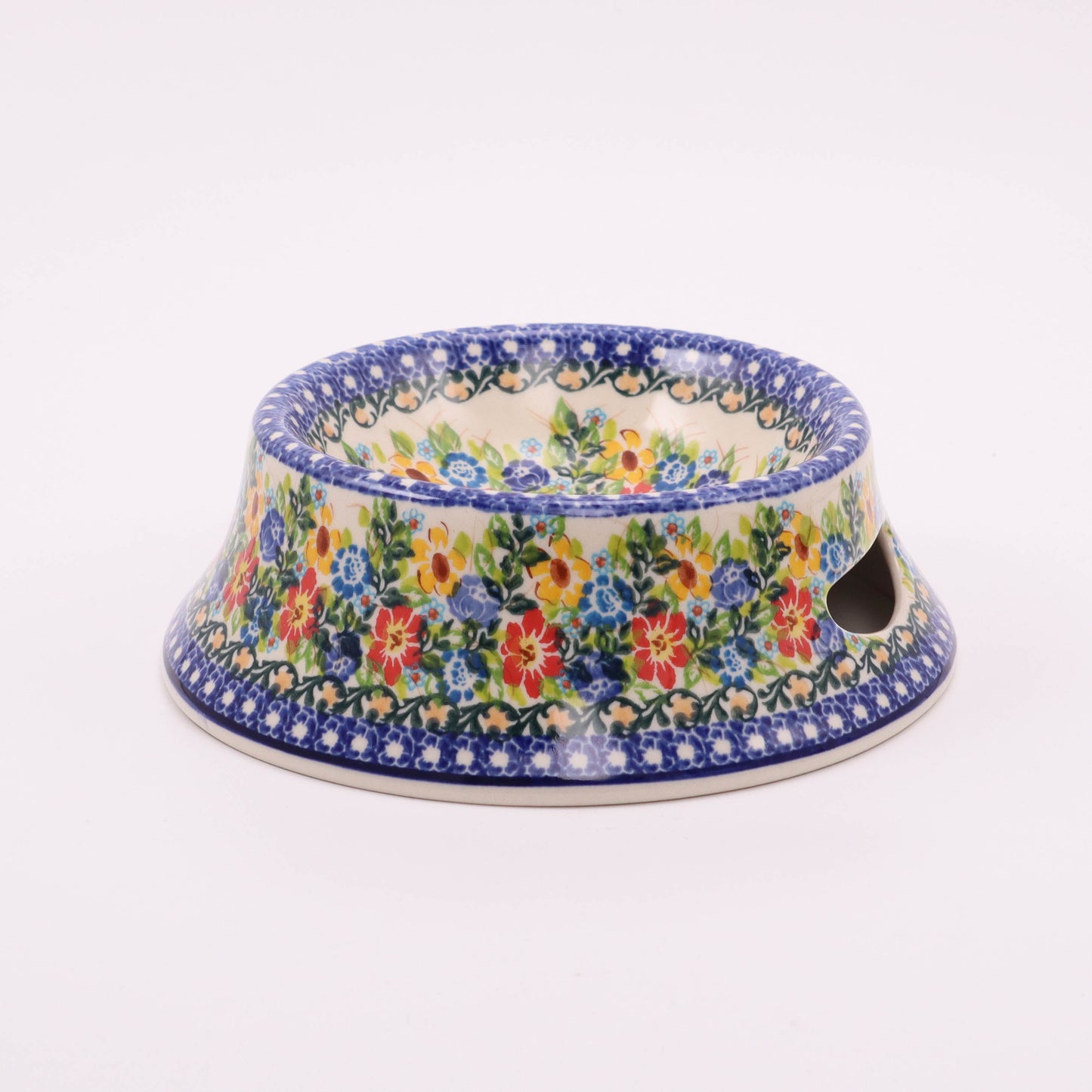 8" Small Dog Bowl. Pattern: Delightful