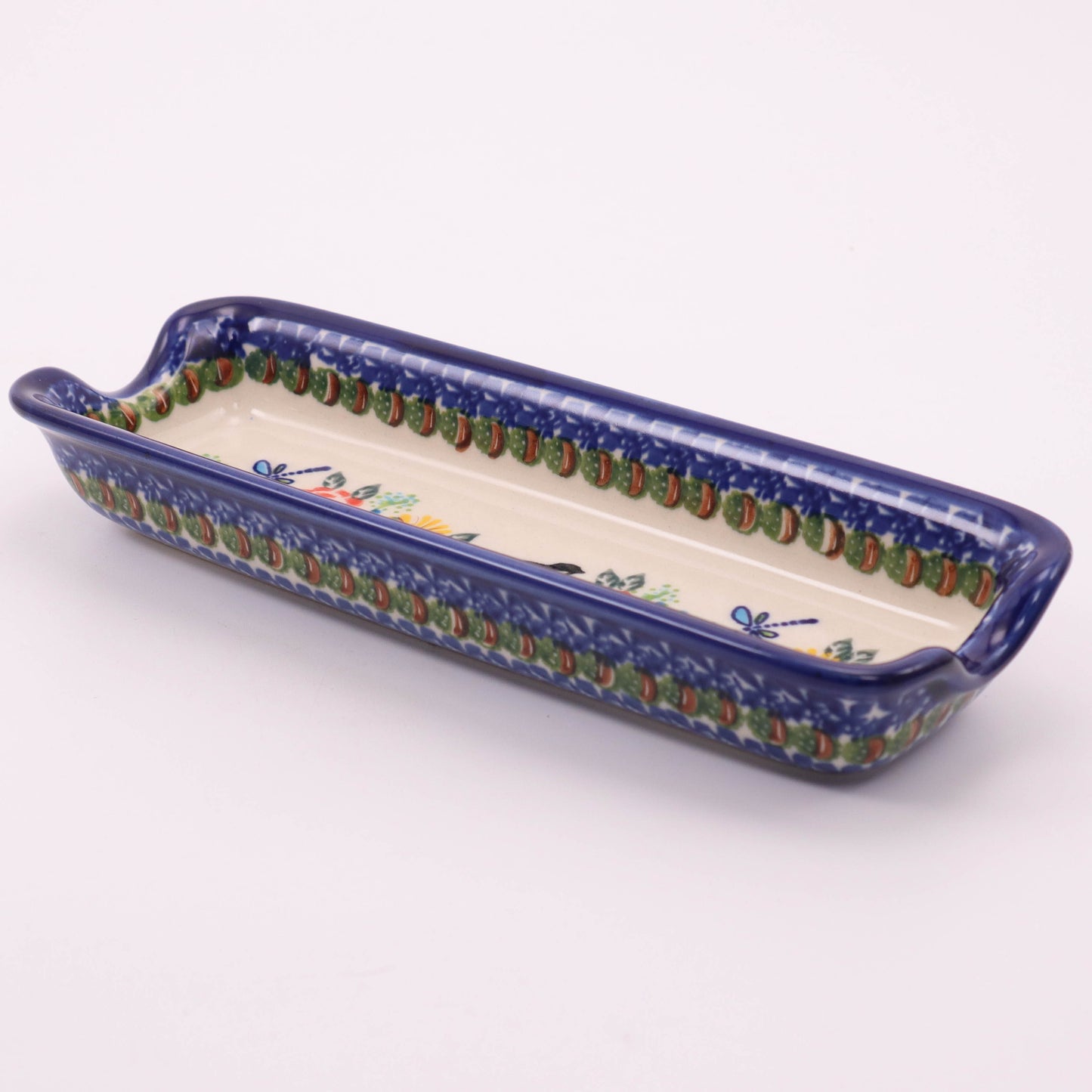 9"x3" Corn Dish. Pattern: Bird's Paradise