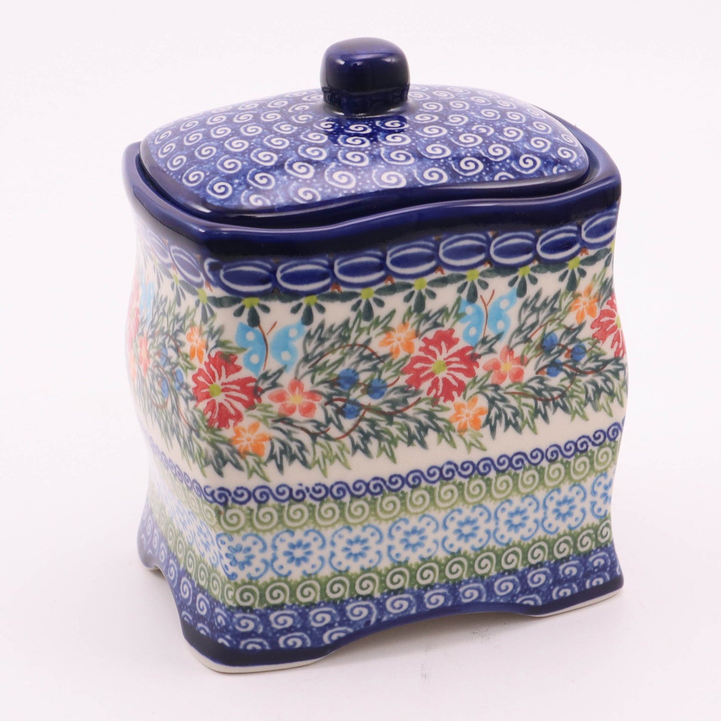 5"x4"x5" Box with Lid. Pattern: Dancing Butterflies