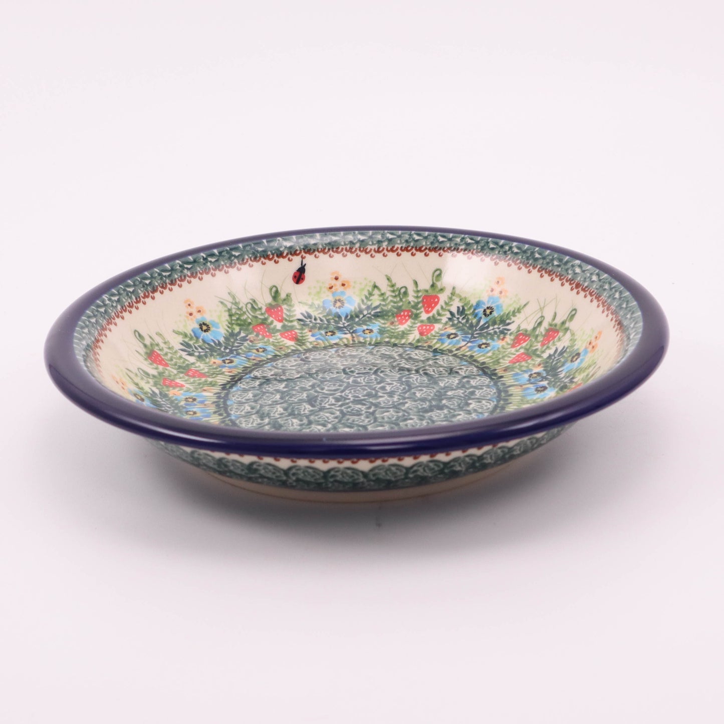 9" Deep Plate. Pattern: Strawberry Fields
