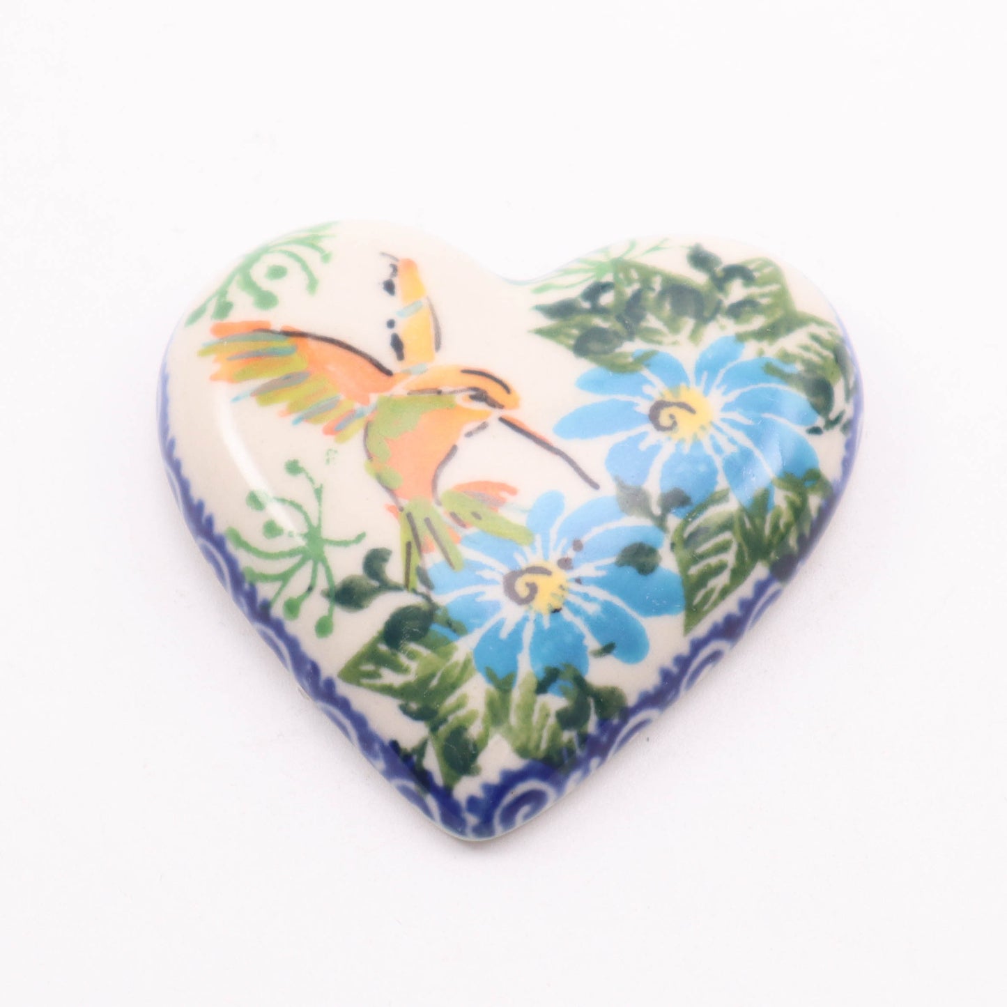 2.5" Heart Magnet. Pattern: Hummingbird B