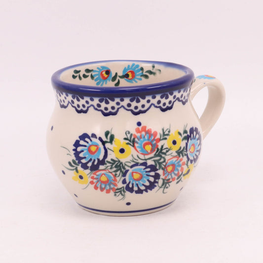 10oz Belly Mug. Pattern: Folk Floral