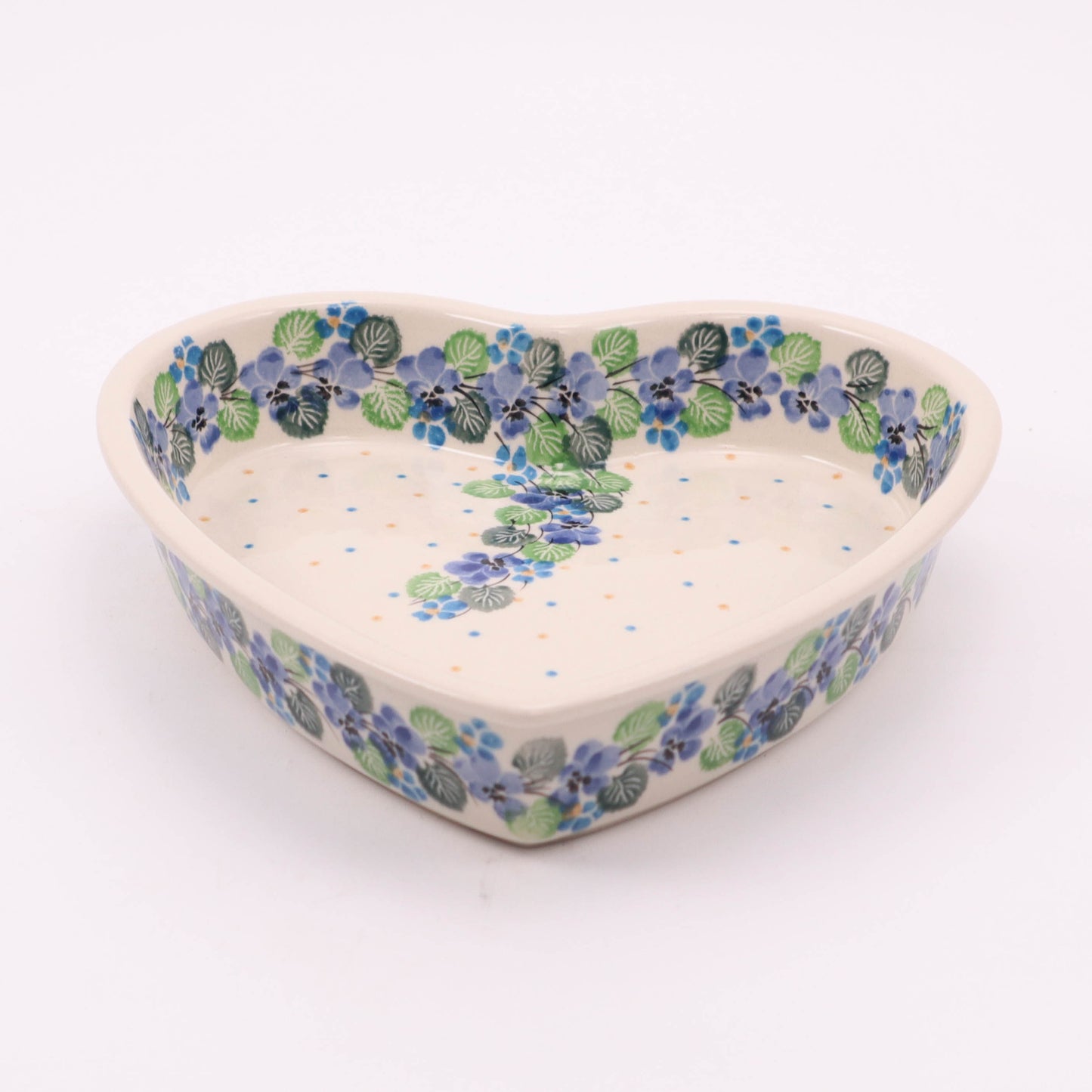 8"x8"x3" Heart Dish. Pattern: Classic Blooms
