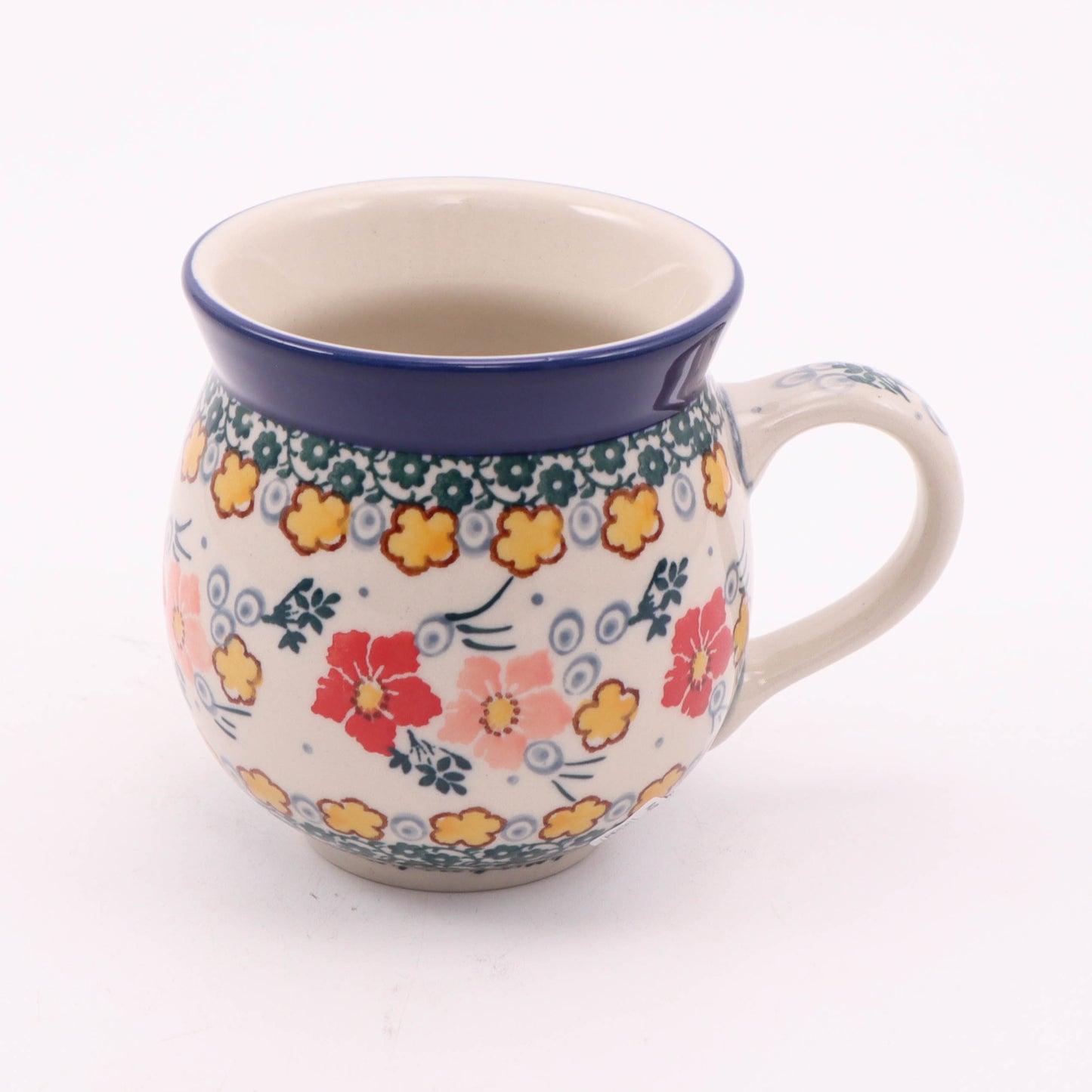 12oz Belly Mug. Pattern: Carefree