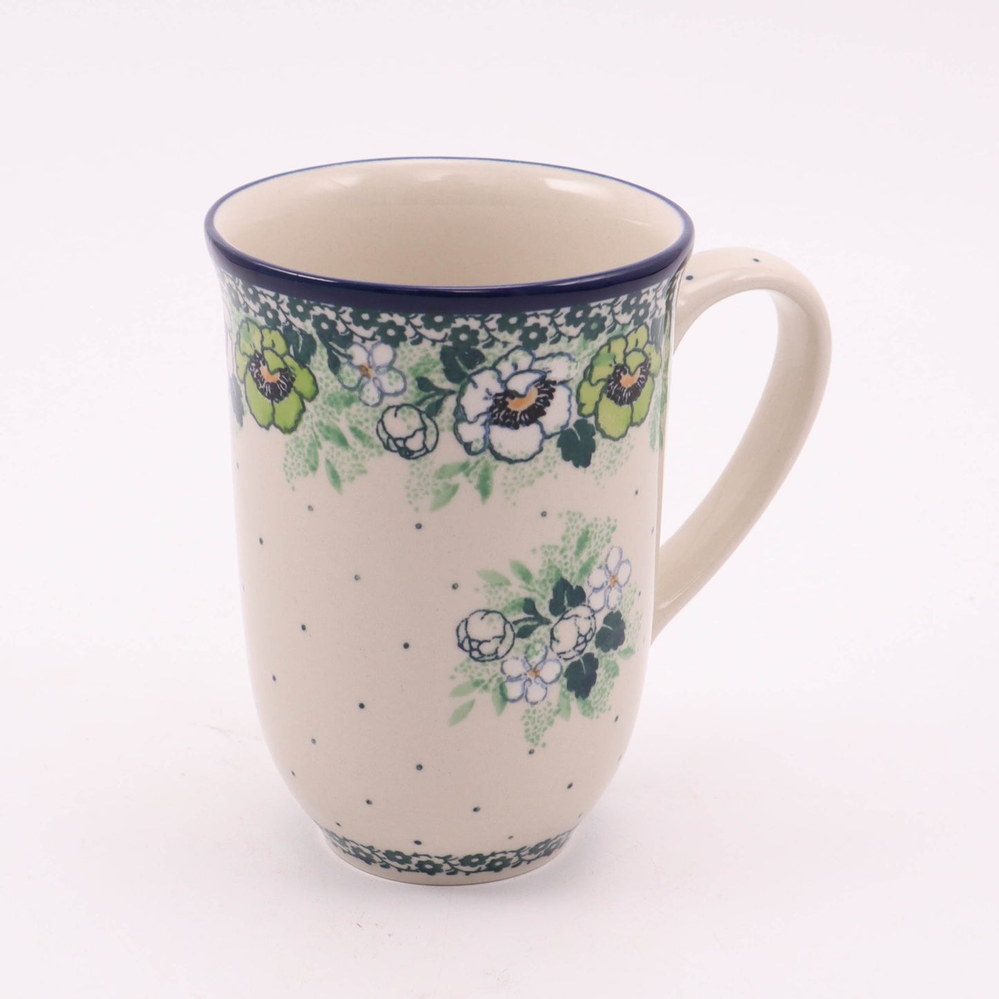19oz Bistro Mug. Pattern: Irish Spring