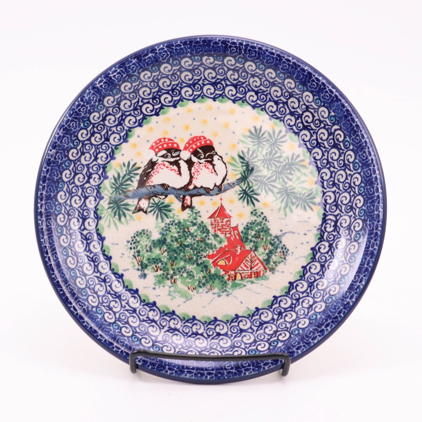 8" Plate. Pattern: Winter Birds
