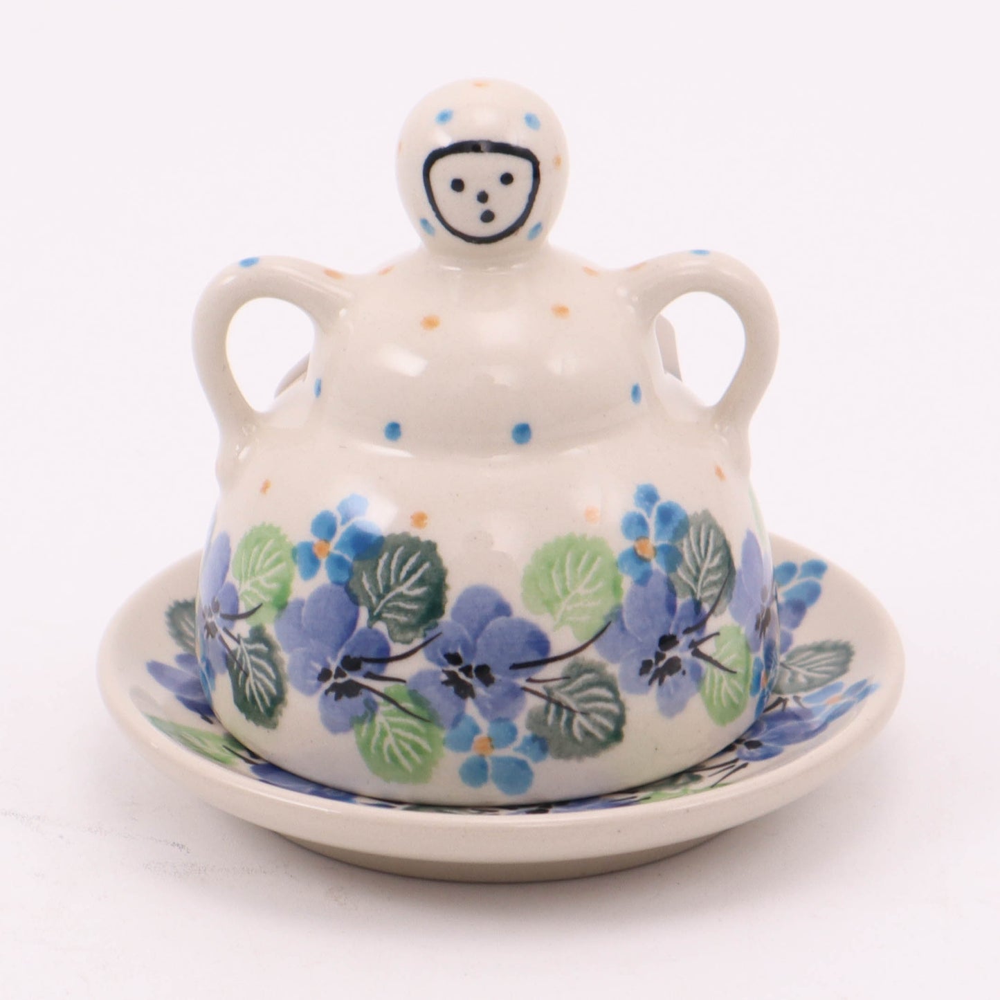 2.5" Mini Cheese Lady. Pattern: Classic Blooms