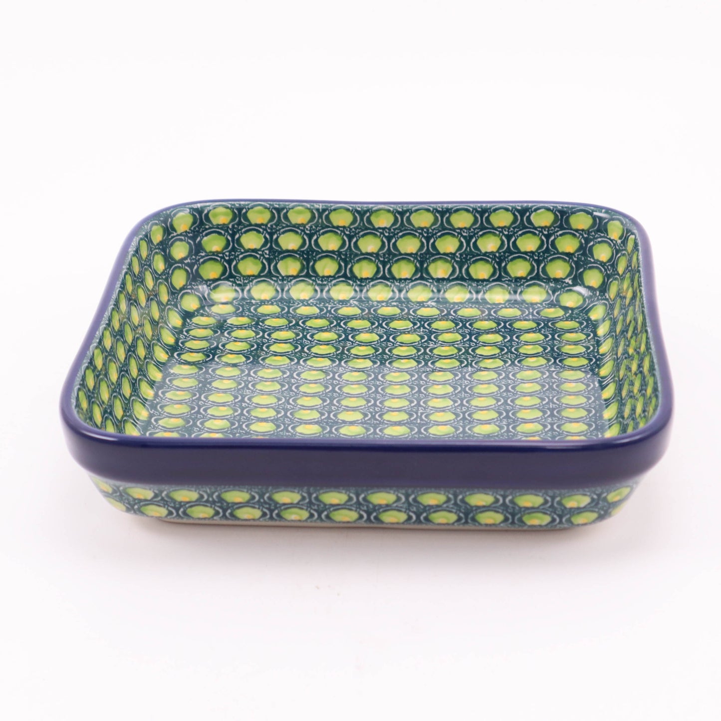 8"x8" Square Shallow Baker. Pattern: Limelight