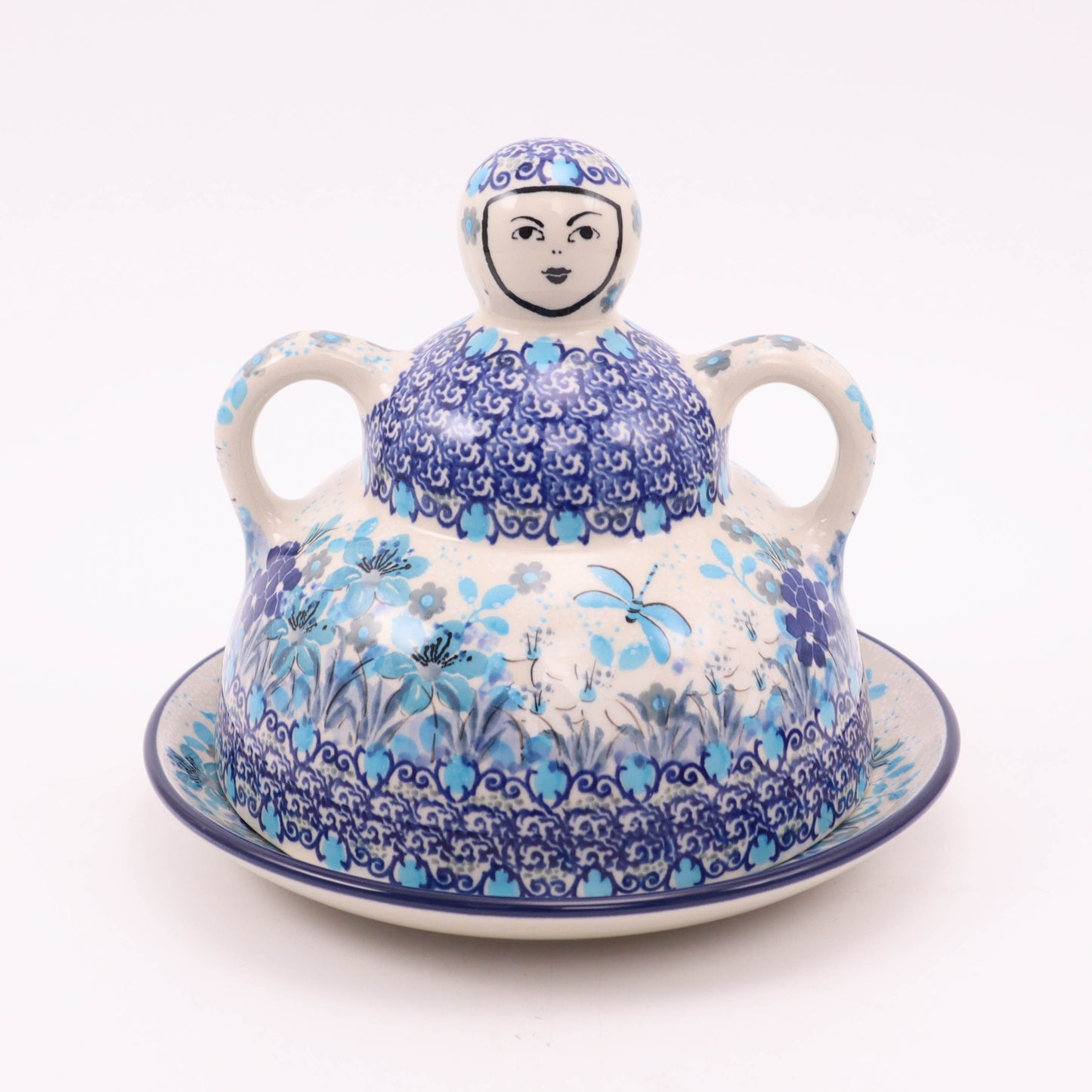 7.5" Cheese Lady. Pattern: Dragonfly Meadow