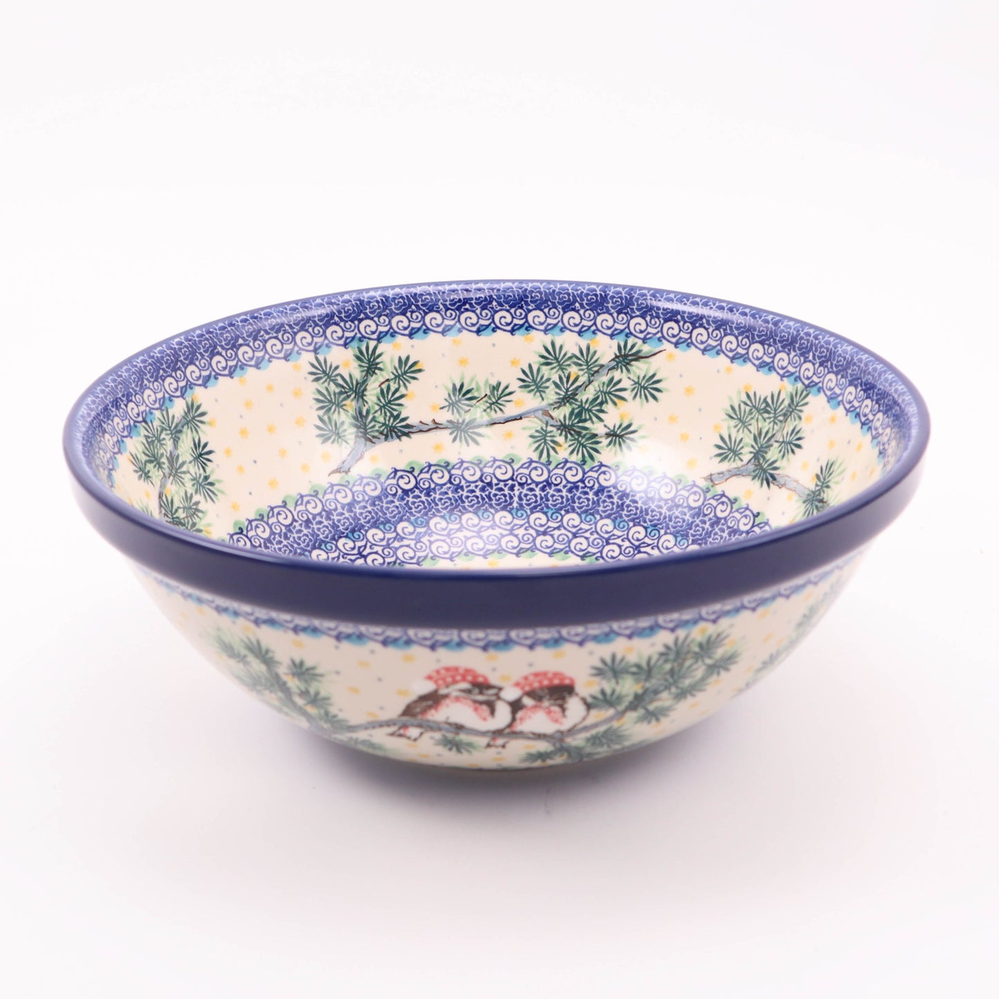 11" Ridge Bowl. Pattern: Winter Birds