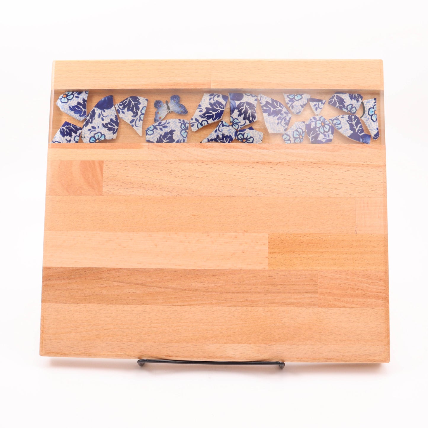 13"x13"x1" Cutting Board. Pattern: Denim Dreams