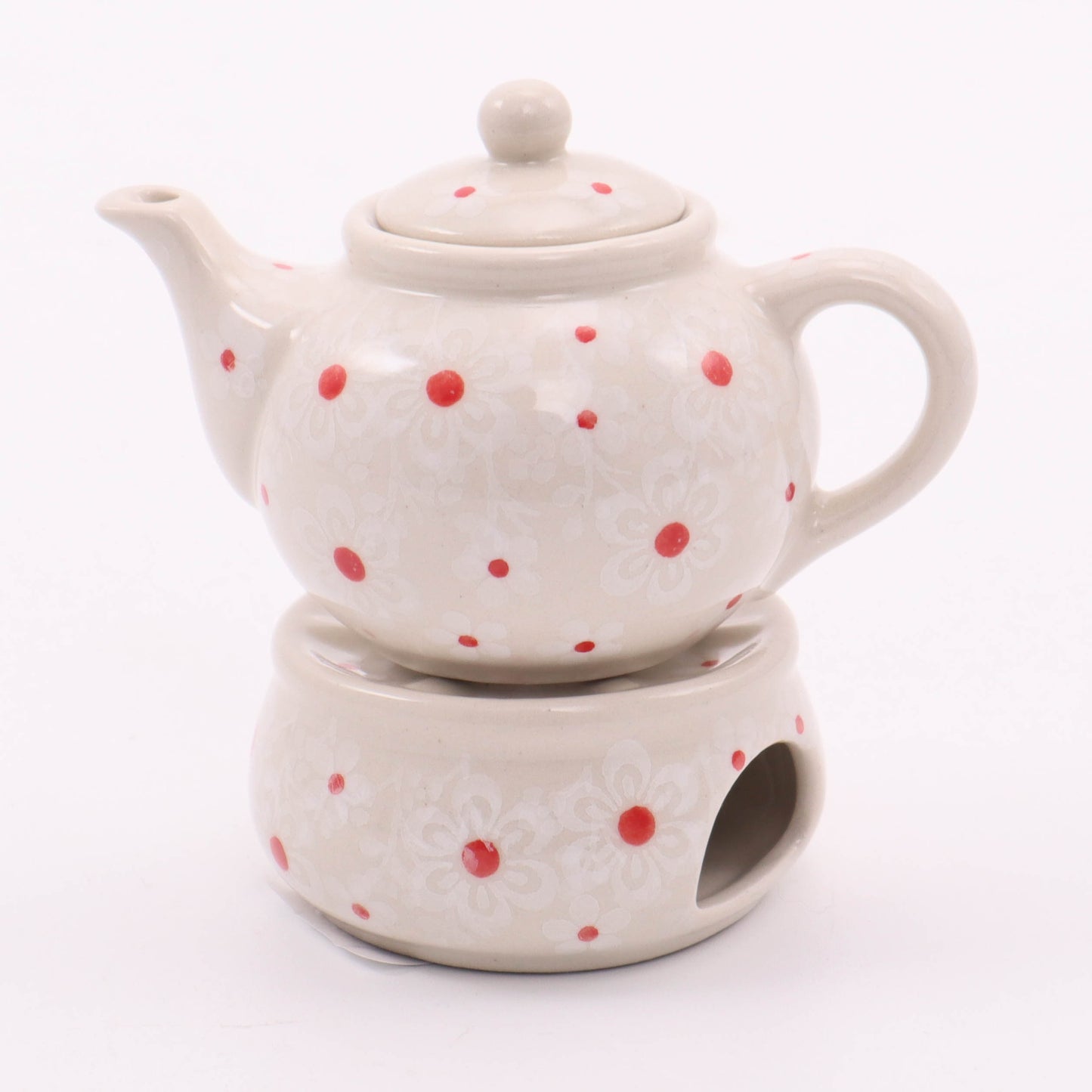 4" Mini Teapot and Warmer. Pattern: Sugar and Spice