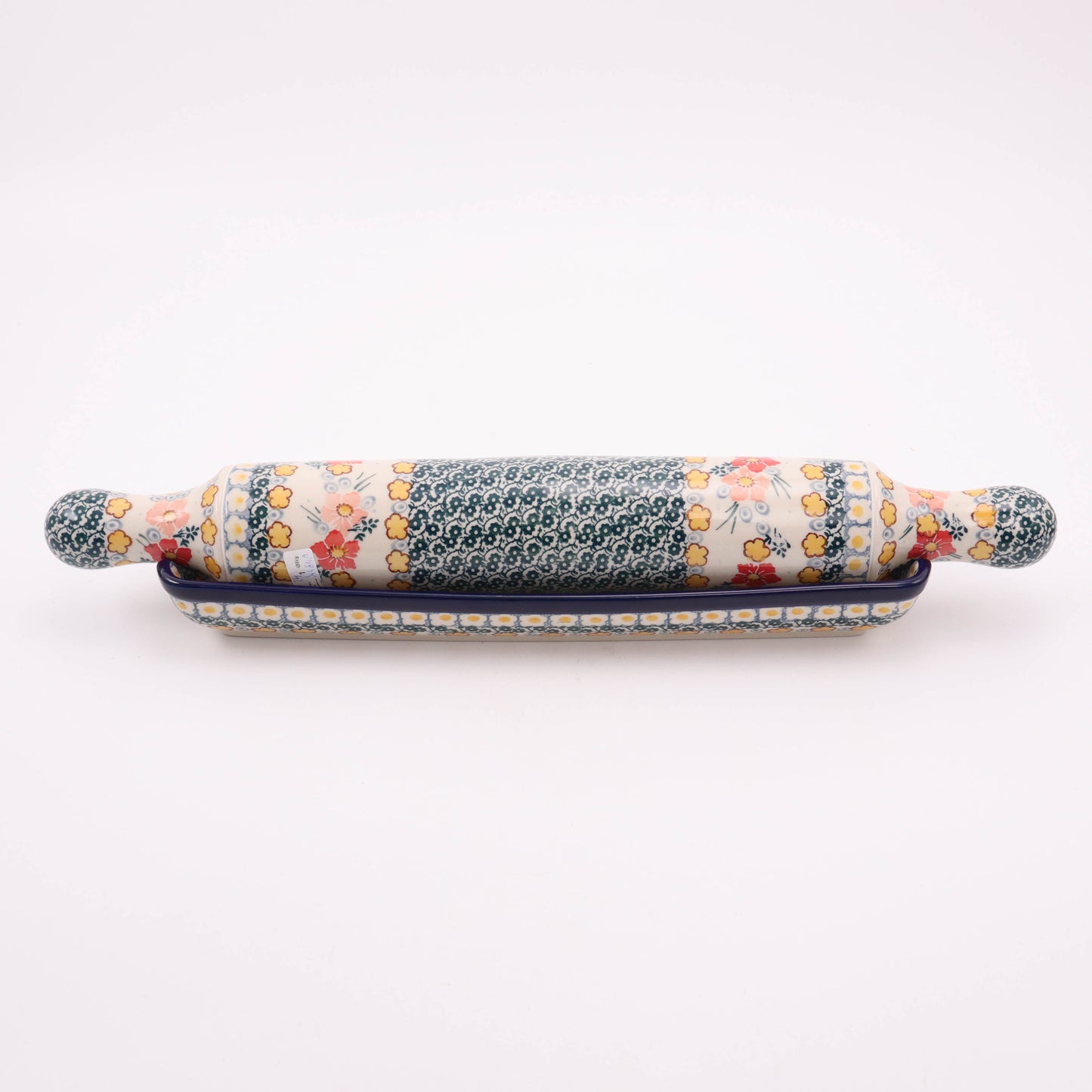 18" Rolling Pin with Cradle. Pattern: Carefree