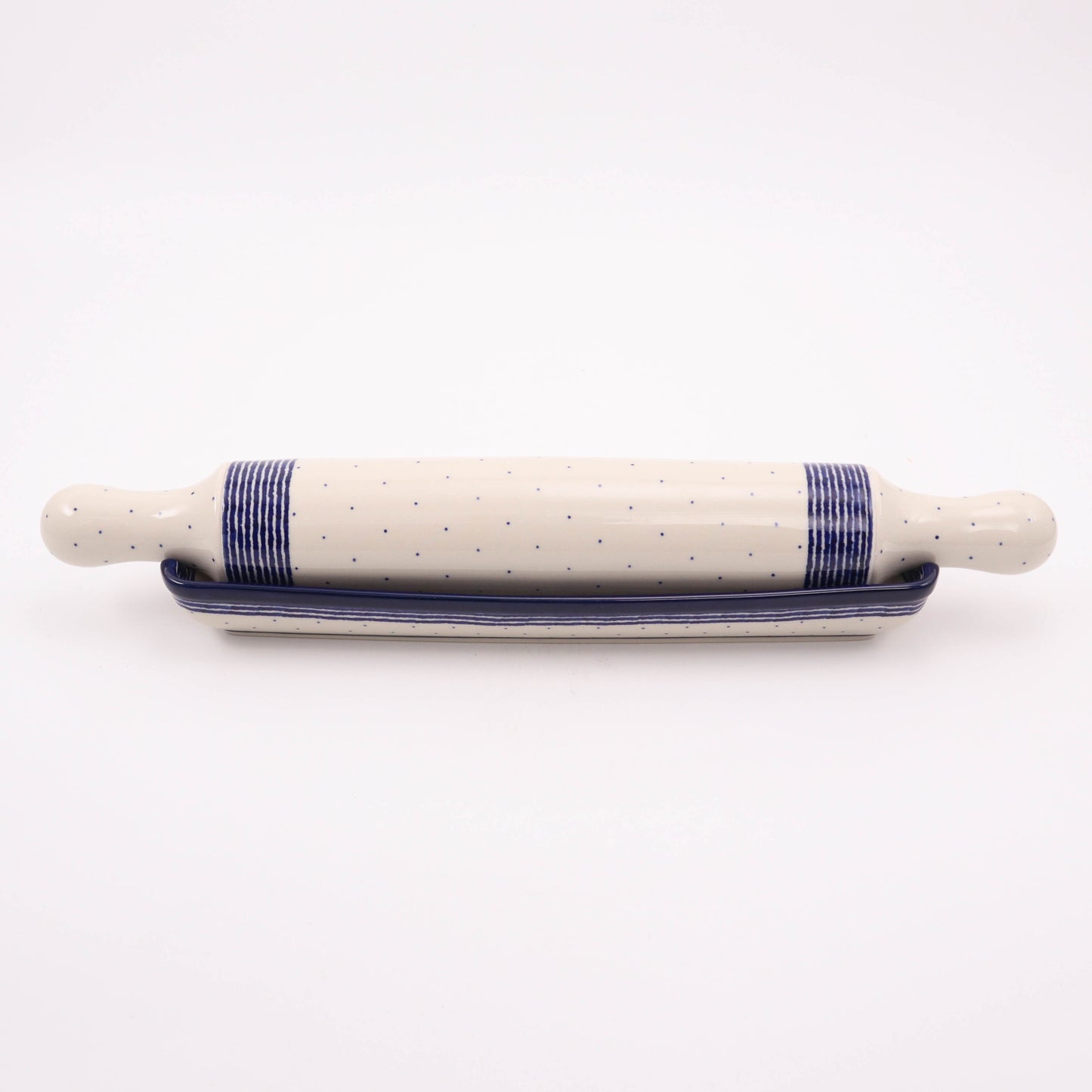 18" Rolling Pin with Cradle. Pattern: Bellvue
