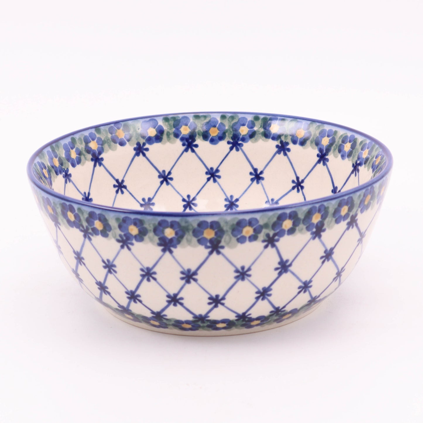8" Bowl. Pattern: Cobalt Lattice