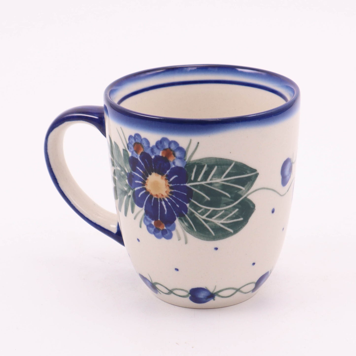 10oz Mug. Pattern: Blue Posy