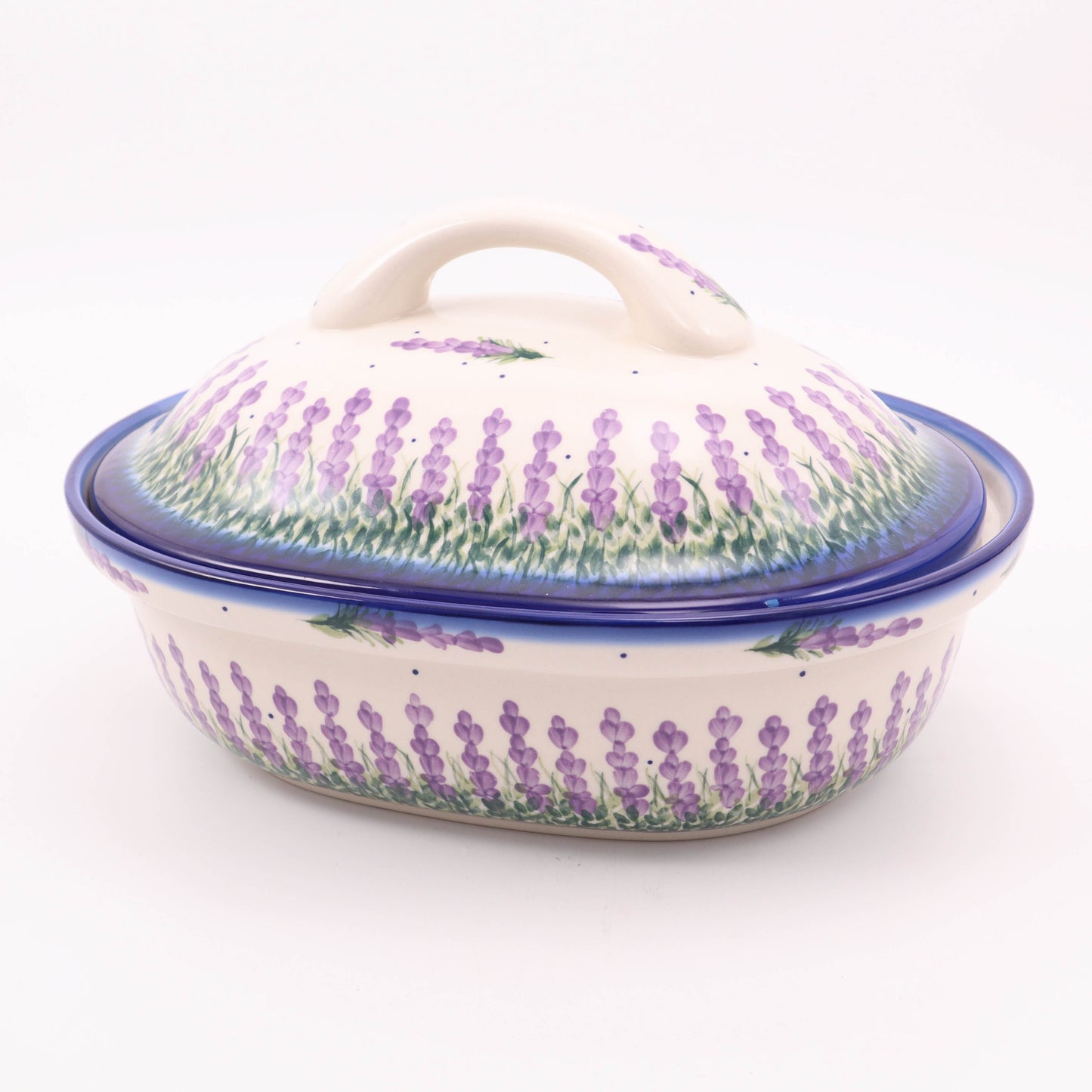 13"x10"x6" Covered Roasting Pan. Pattern: Lavender Dreams