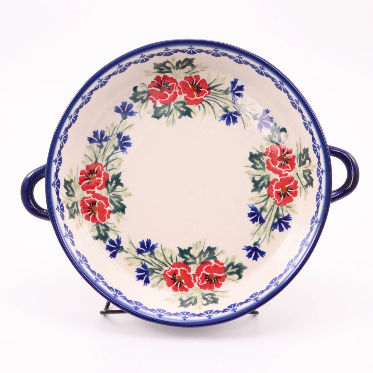 10" Round Baker with Handles. Pattern: Charming Chicory