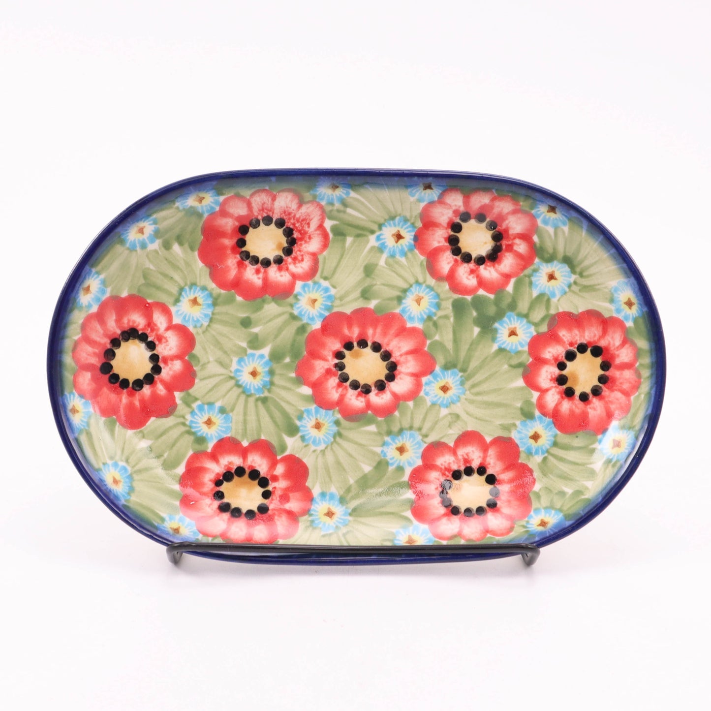 6"x9.5" Oval Serving Dish. Pattern: Flower Power