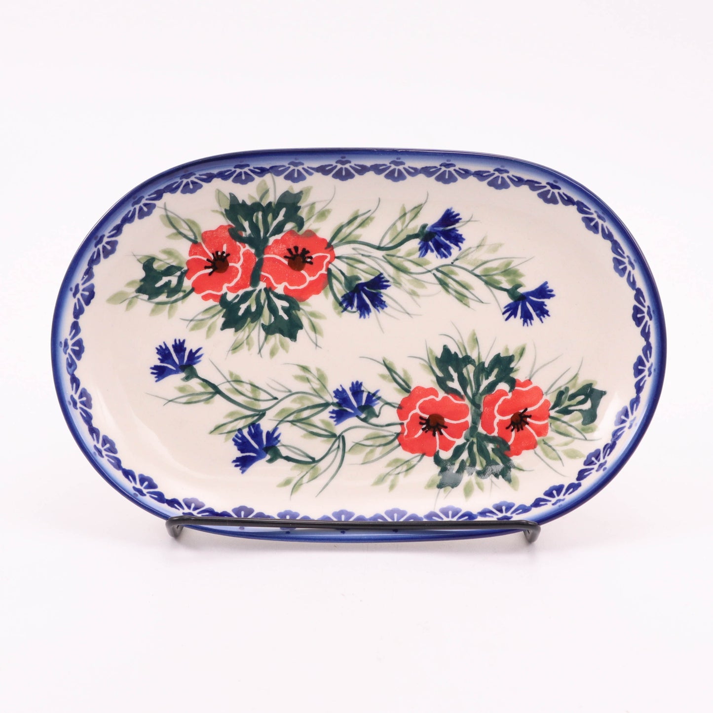6"x9.5" Oval Serving Dish. Pattern: Charming Chicory