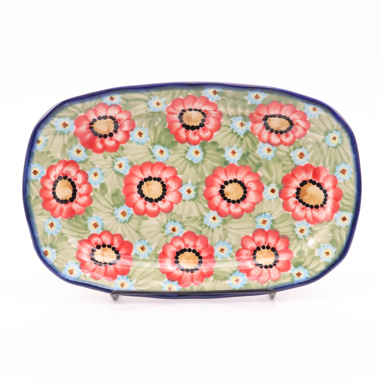 7"x11" Nostalgia Oval Dish. Pattern: Flower Power