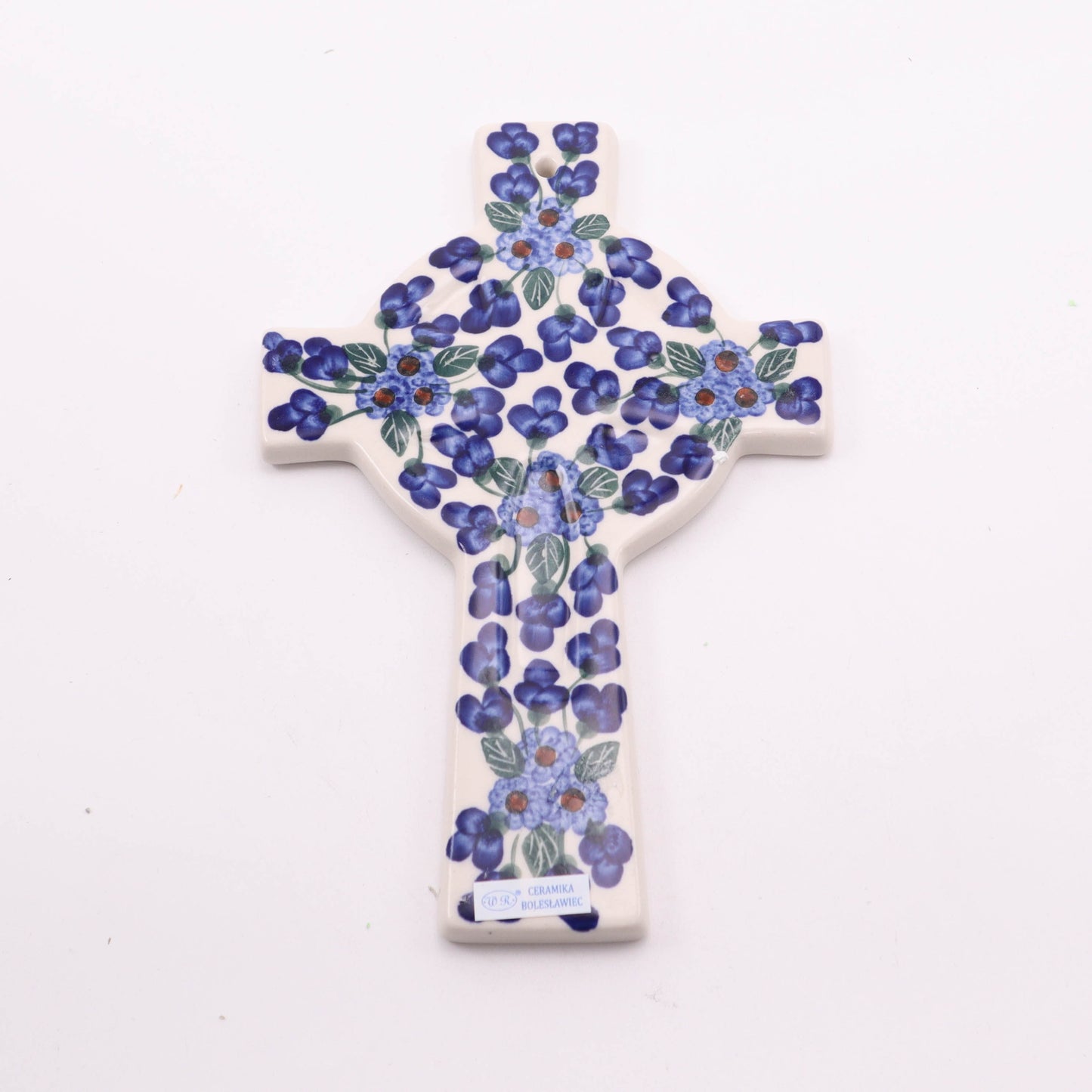 6"x8.5" Cross Figurine. Pattern: Berry Buds