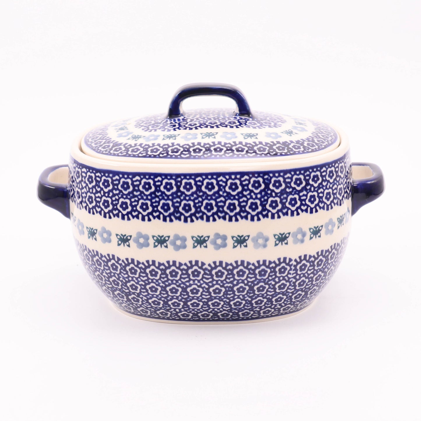 10"x7"x6" Rectangular Canister with Lid. Pattern: Tiny Butterflies