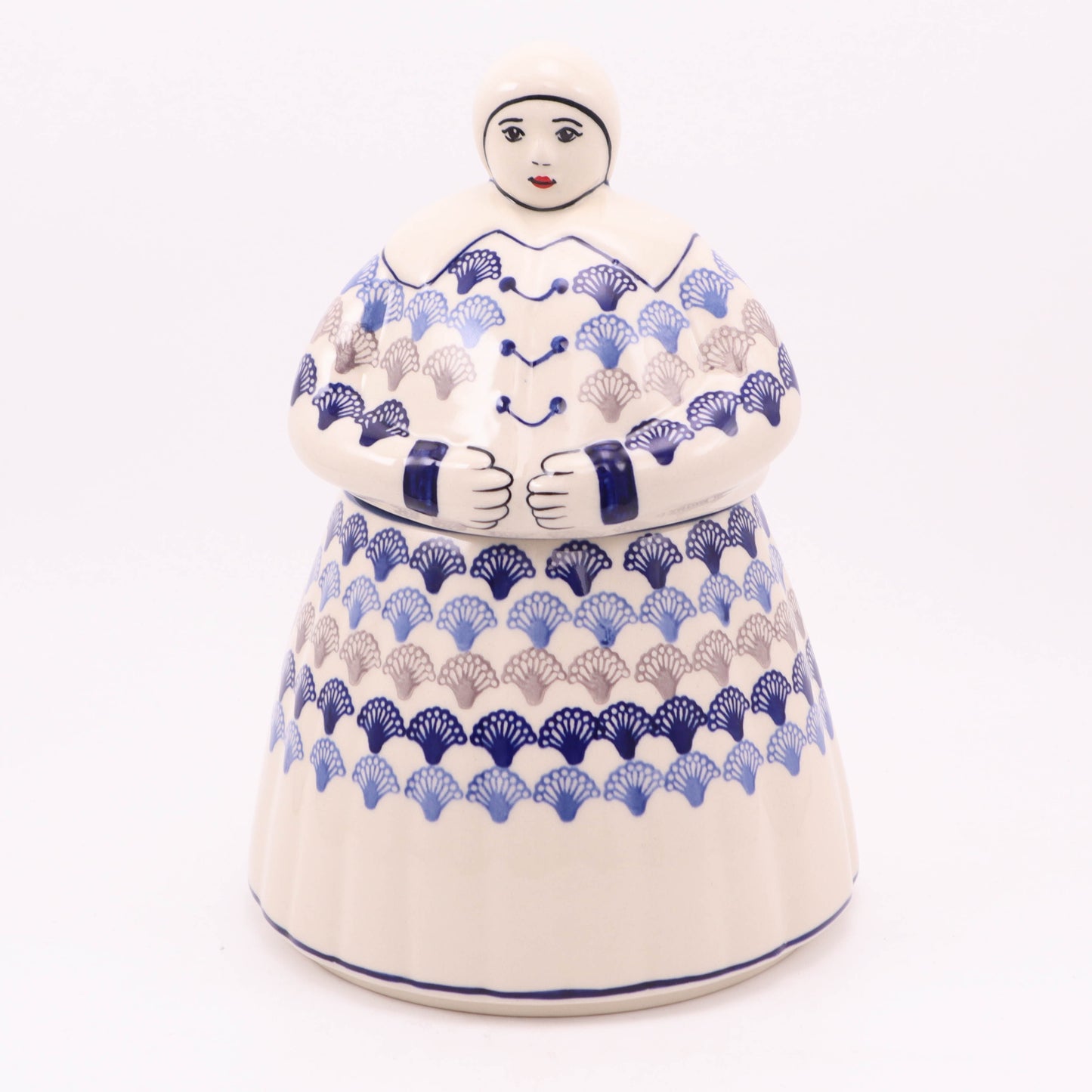 7.5"x10" Country Woman Cookie Jar. Pattern: Fanfare