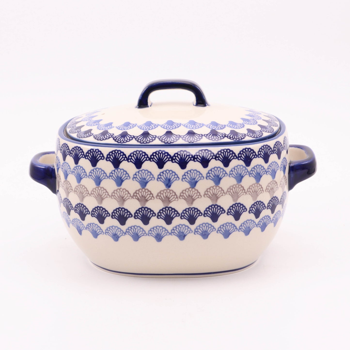 10"x7"x6" Rectangular Canister with Lid. Pattern: Fanfare