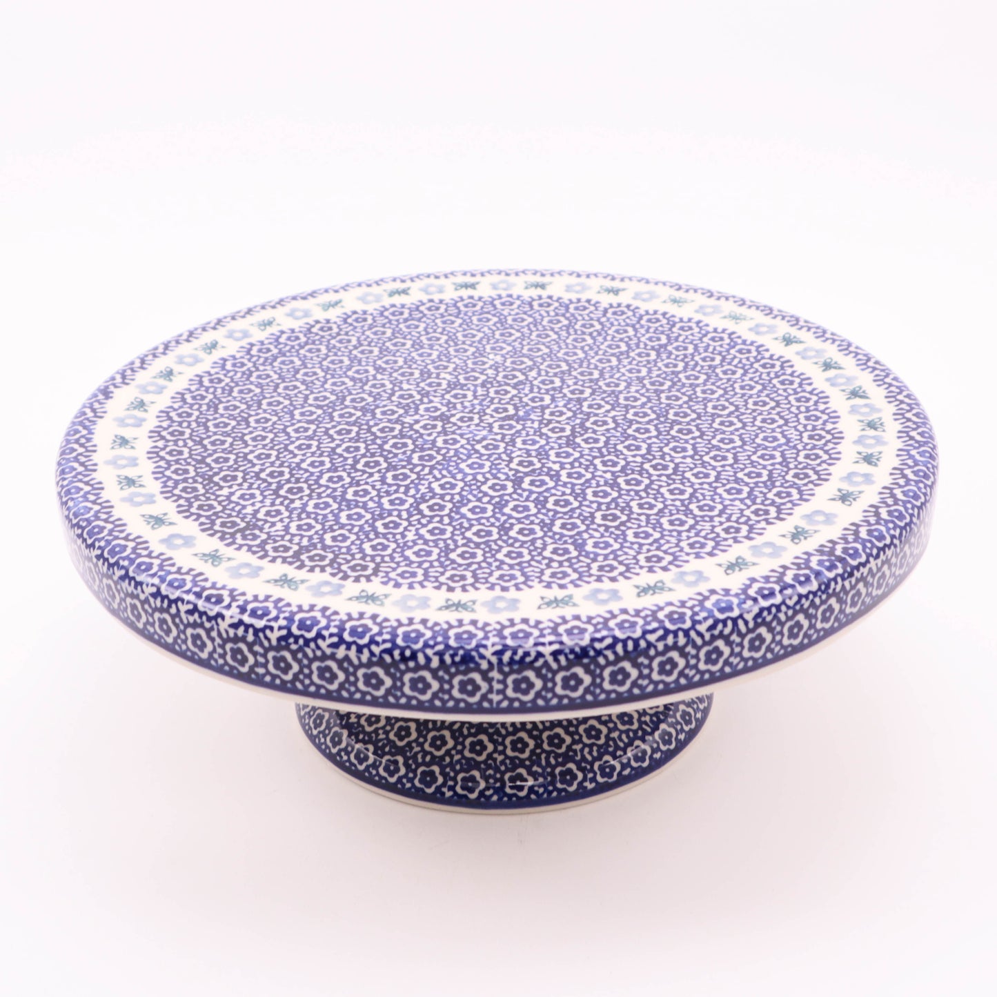 12"x5" Cake Stand. Pattern: Tiny Butterflies